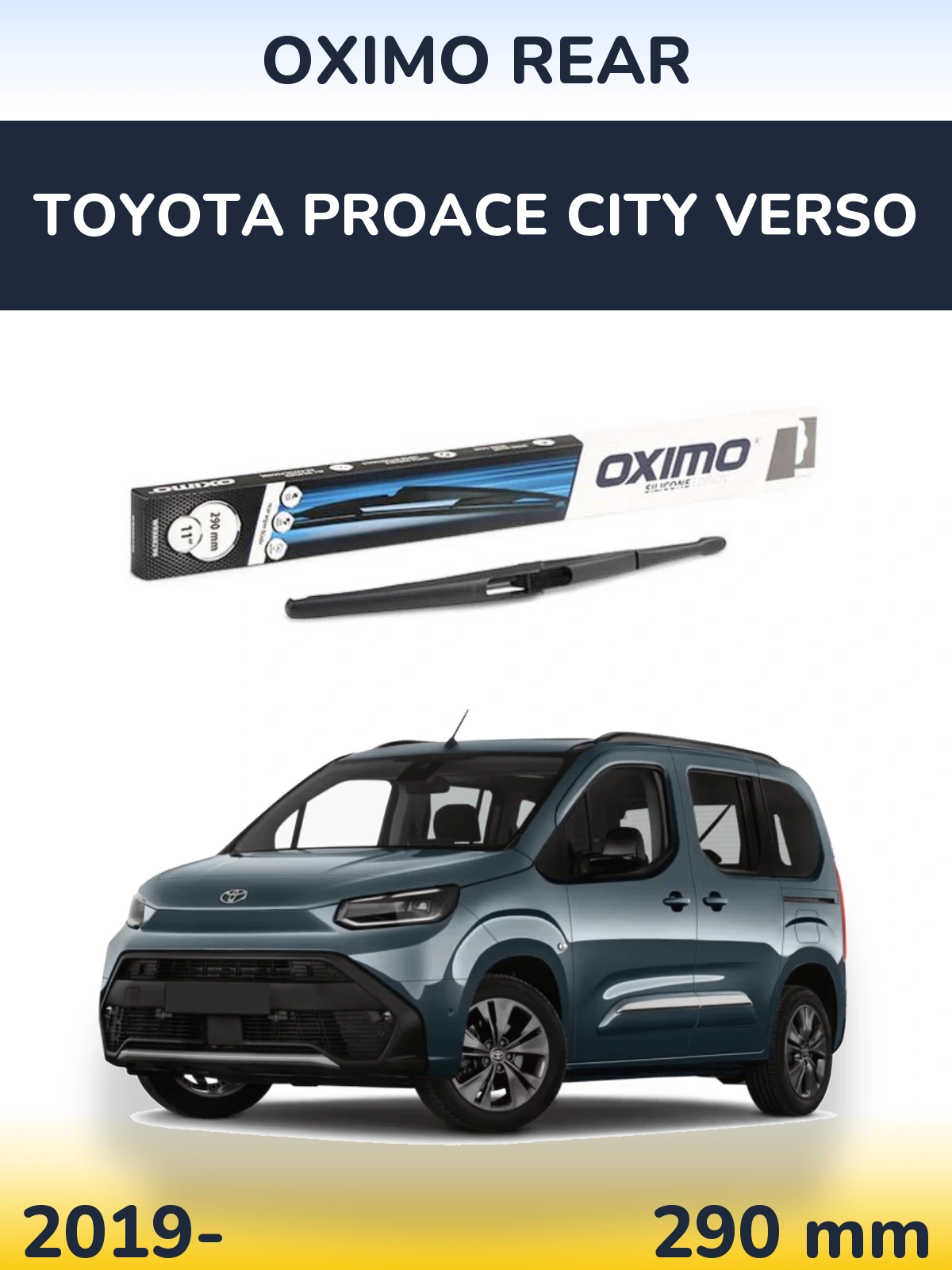 Задний дворник Oximo Rear 290 мм для Toyota ProAce City Verso 2019-2026