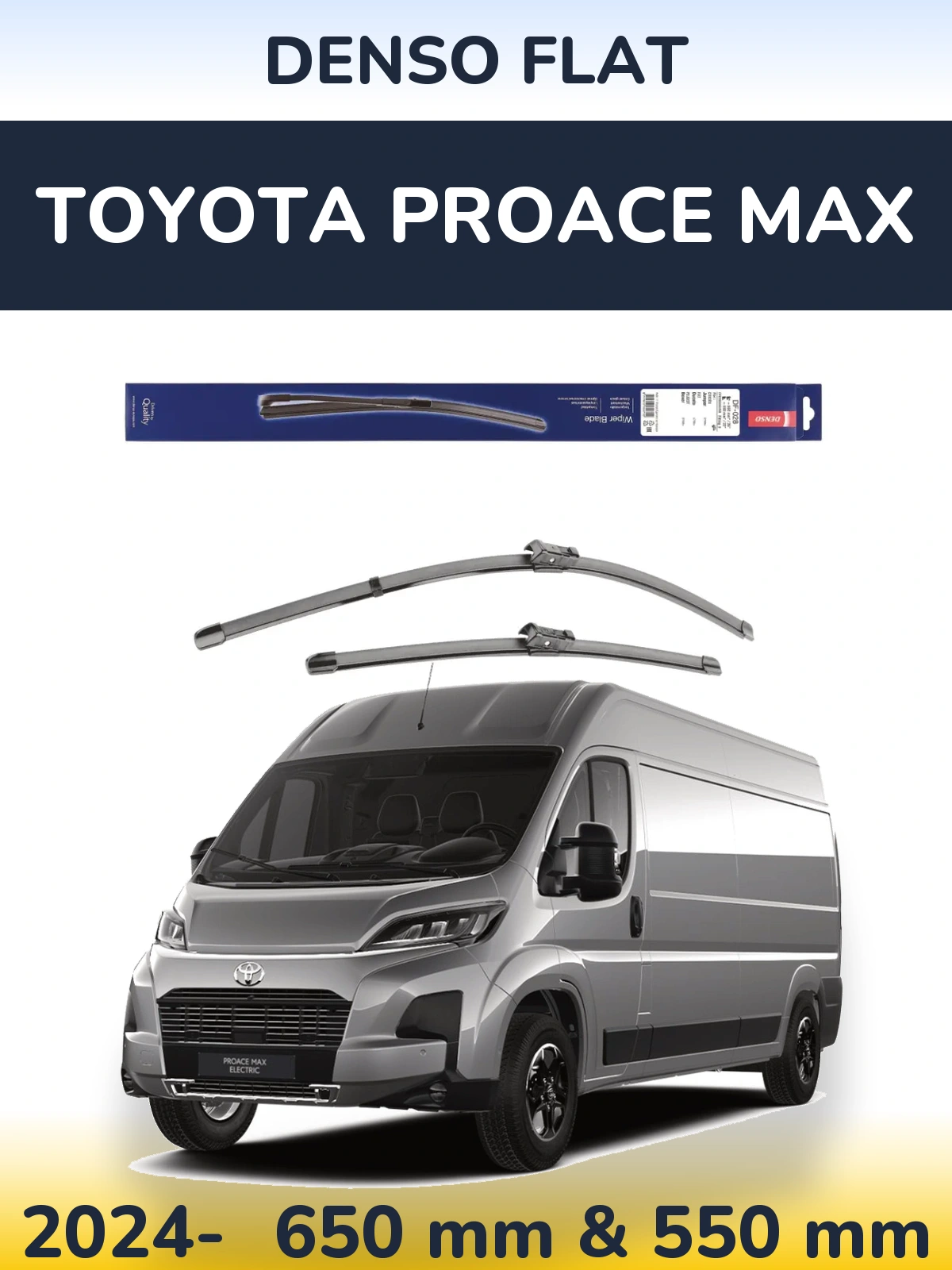 Komplet przednich wycieraczek Denso Flat 650 & 550 mm do Toyota ProAce Max 2024-2026