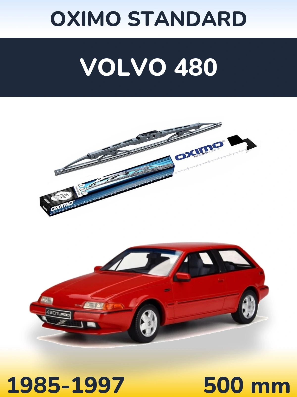 Задний дворник Oximo Standard 500 мм для Volvo 480 1985-1997