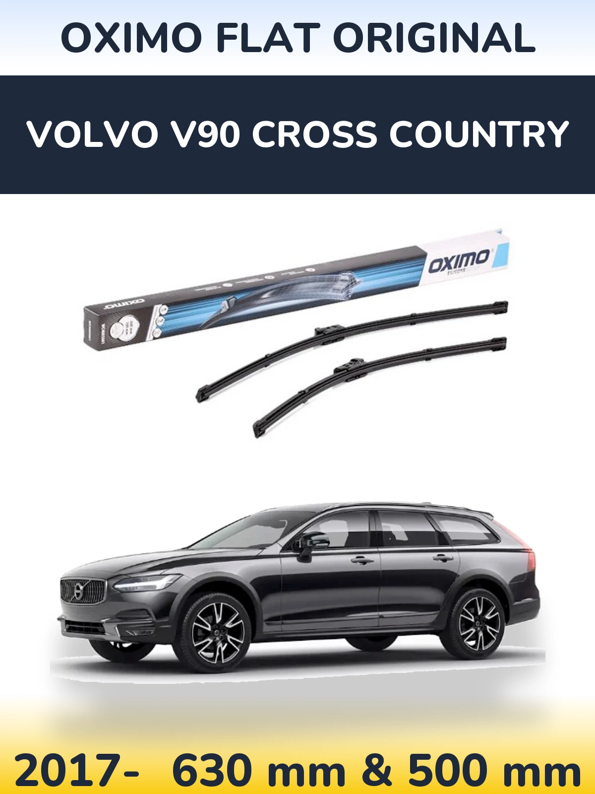 Komplet przednich wycieraczek Oximo Flat Original 600 & 500 mm do Volvo V90 Cross Country 2017-2026