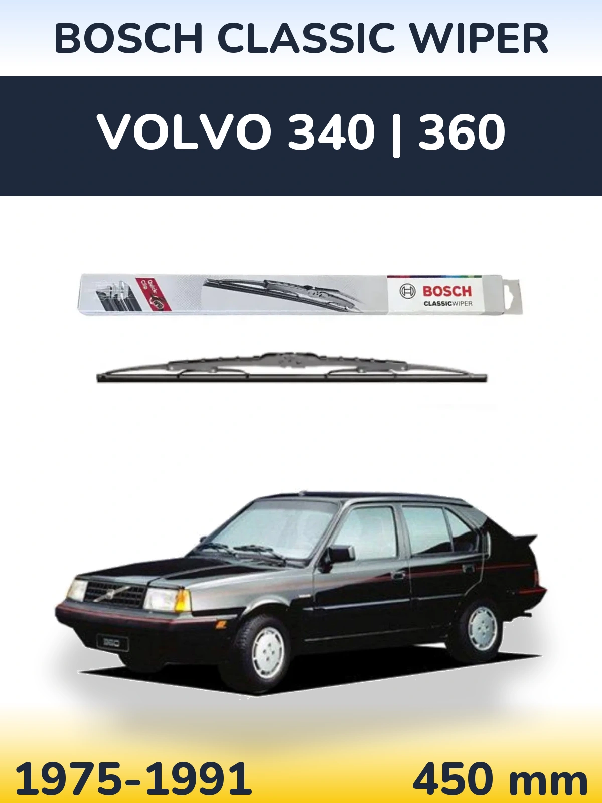 Tylna wycieraczka BOSCH Classic Wiper 450 mm do Volvo 340 | 360 1975-1991