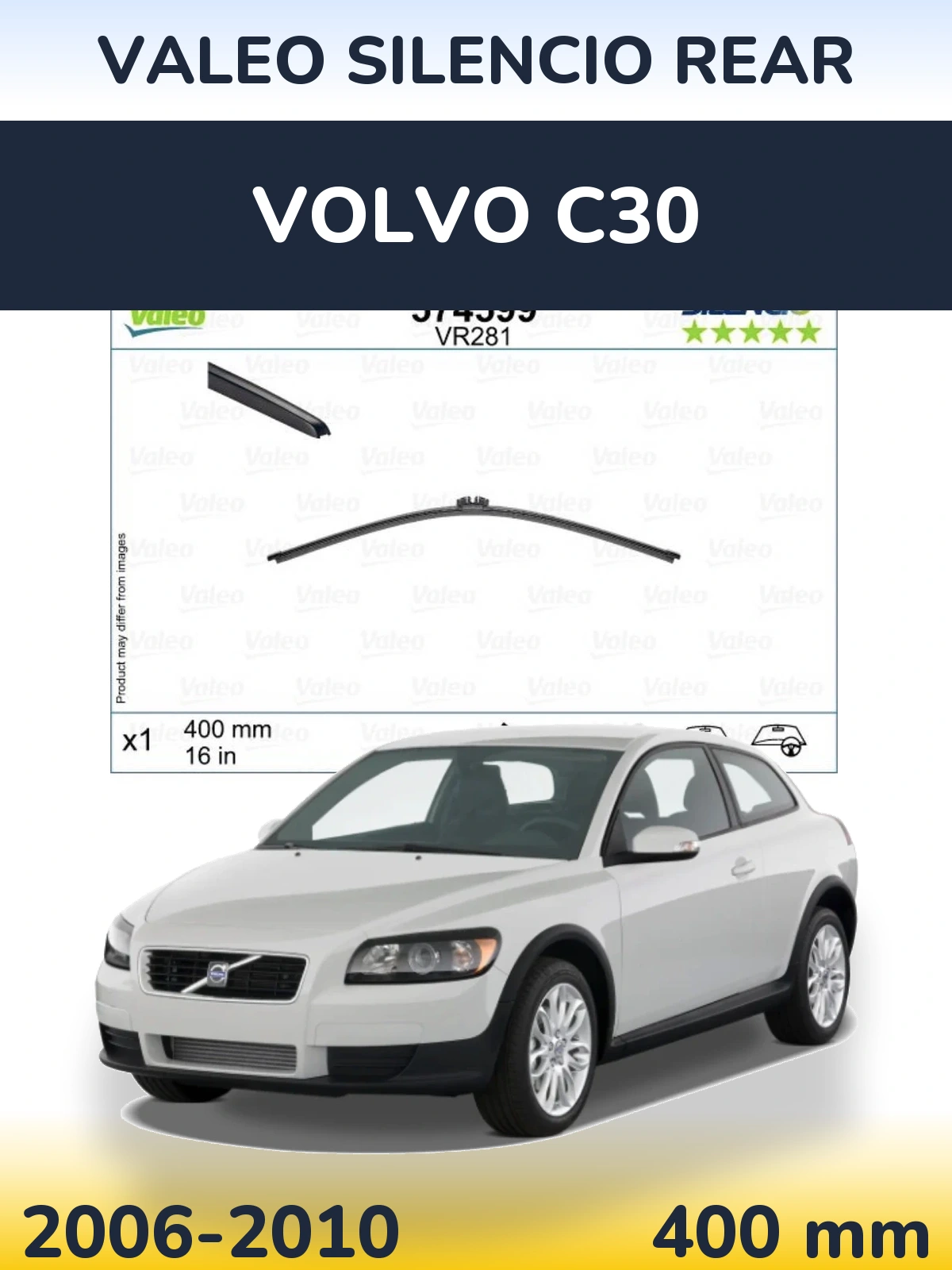 Tylna wycieraczka Valeo Silencio Rear 400 mm do Volvo C30 2006-2010