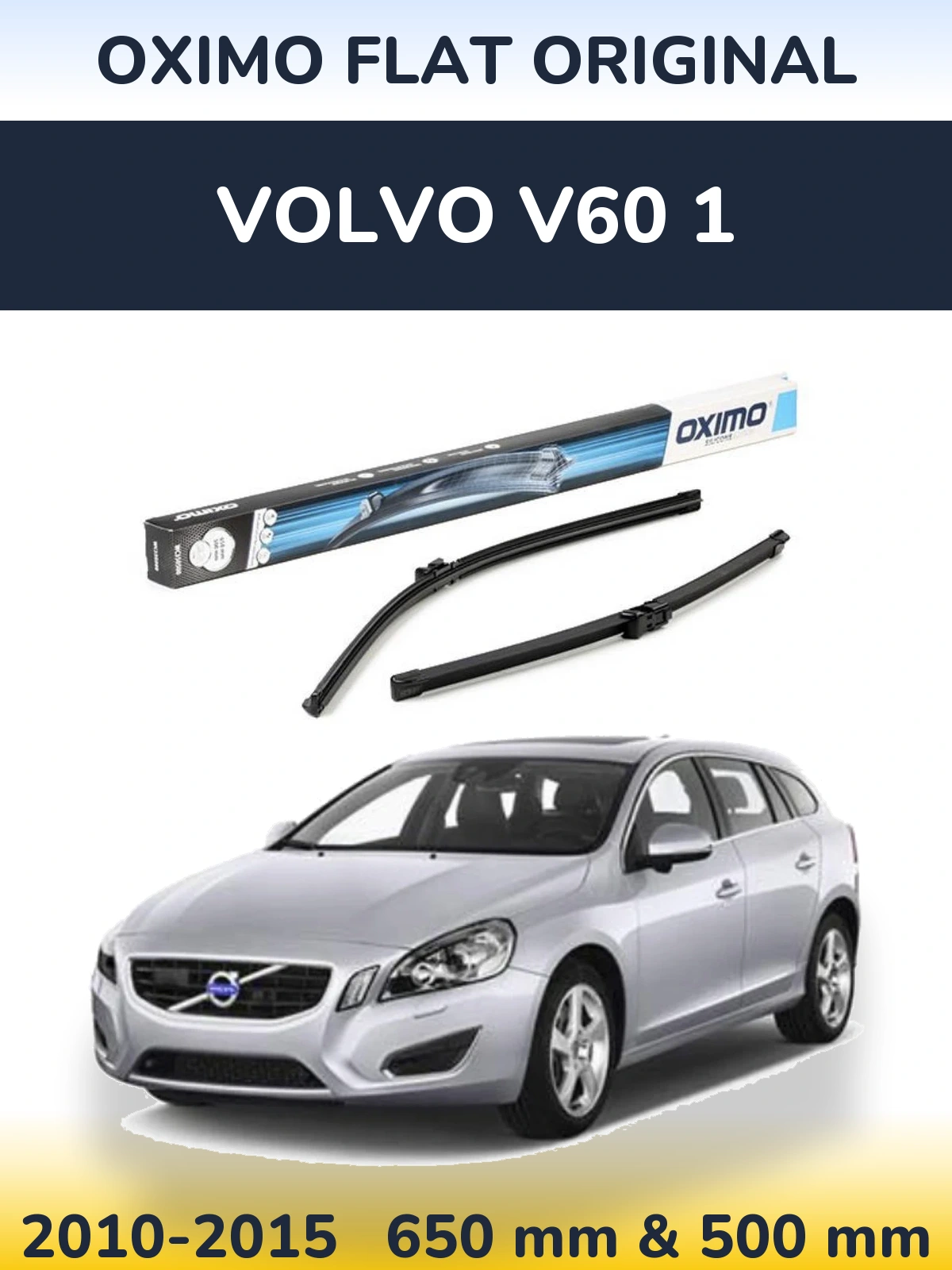 Komplet przednich wycieraczek Oximo Flat Original 650 & 500 mm do Volvo V60 1 2010-2015