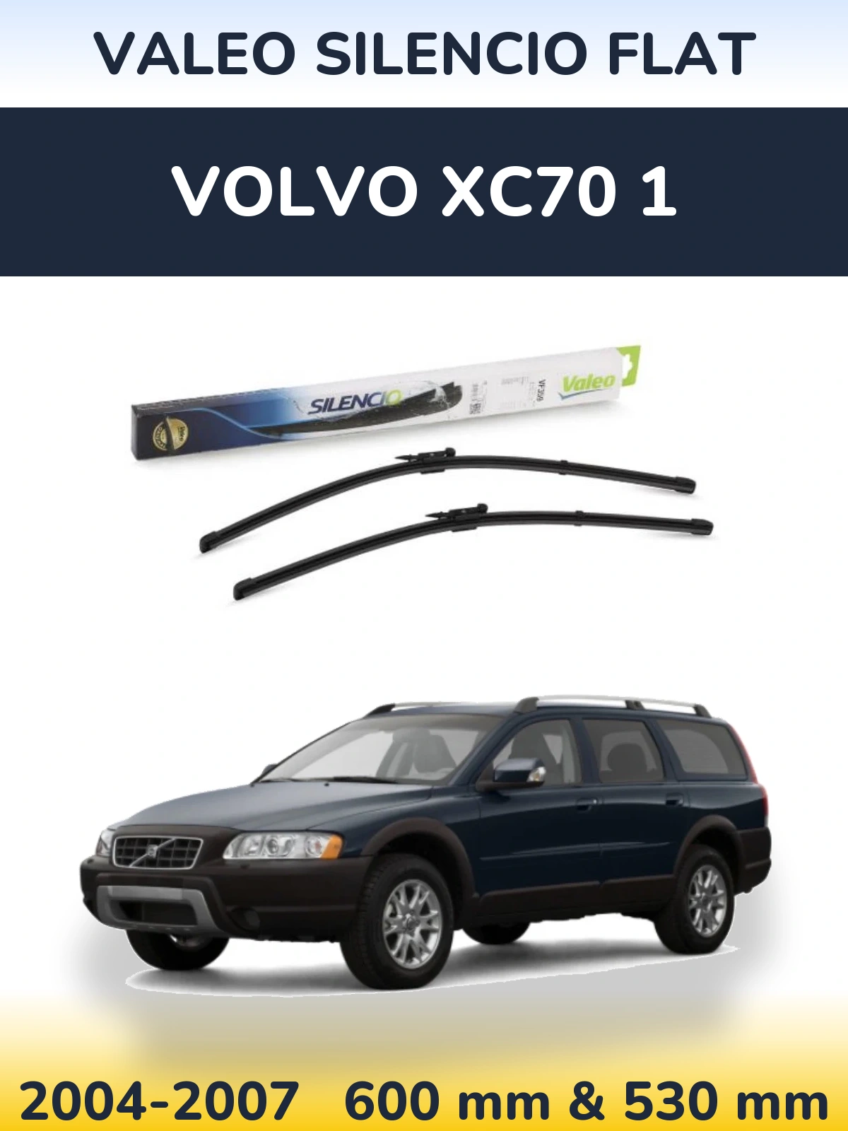Komplet przednich wycieraczek Valeo Silencio Flat 600 & 550 mm do Volvo XC70 1 2004-2007