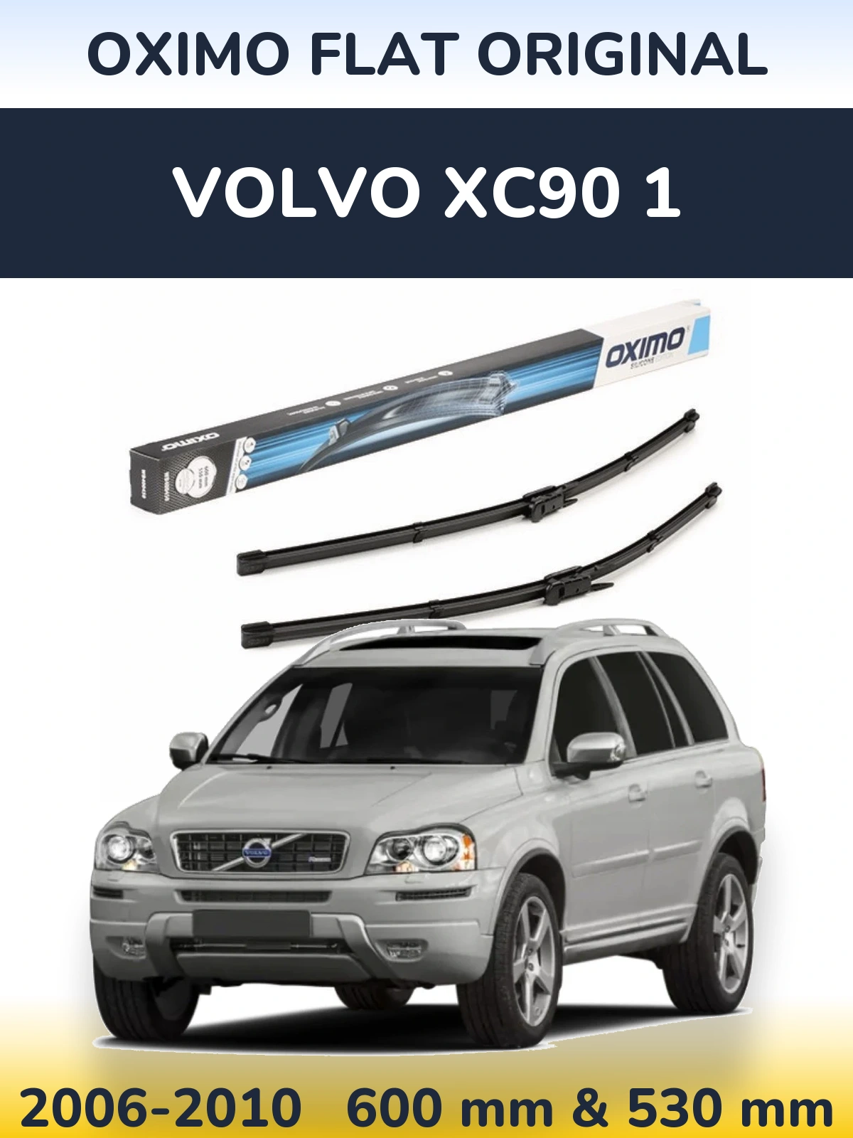 Комплект передних дворников Oximo Flat Original 600 & 550 мм для Volvo XC90 1 2006-2010