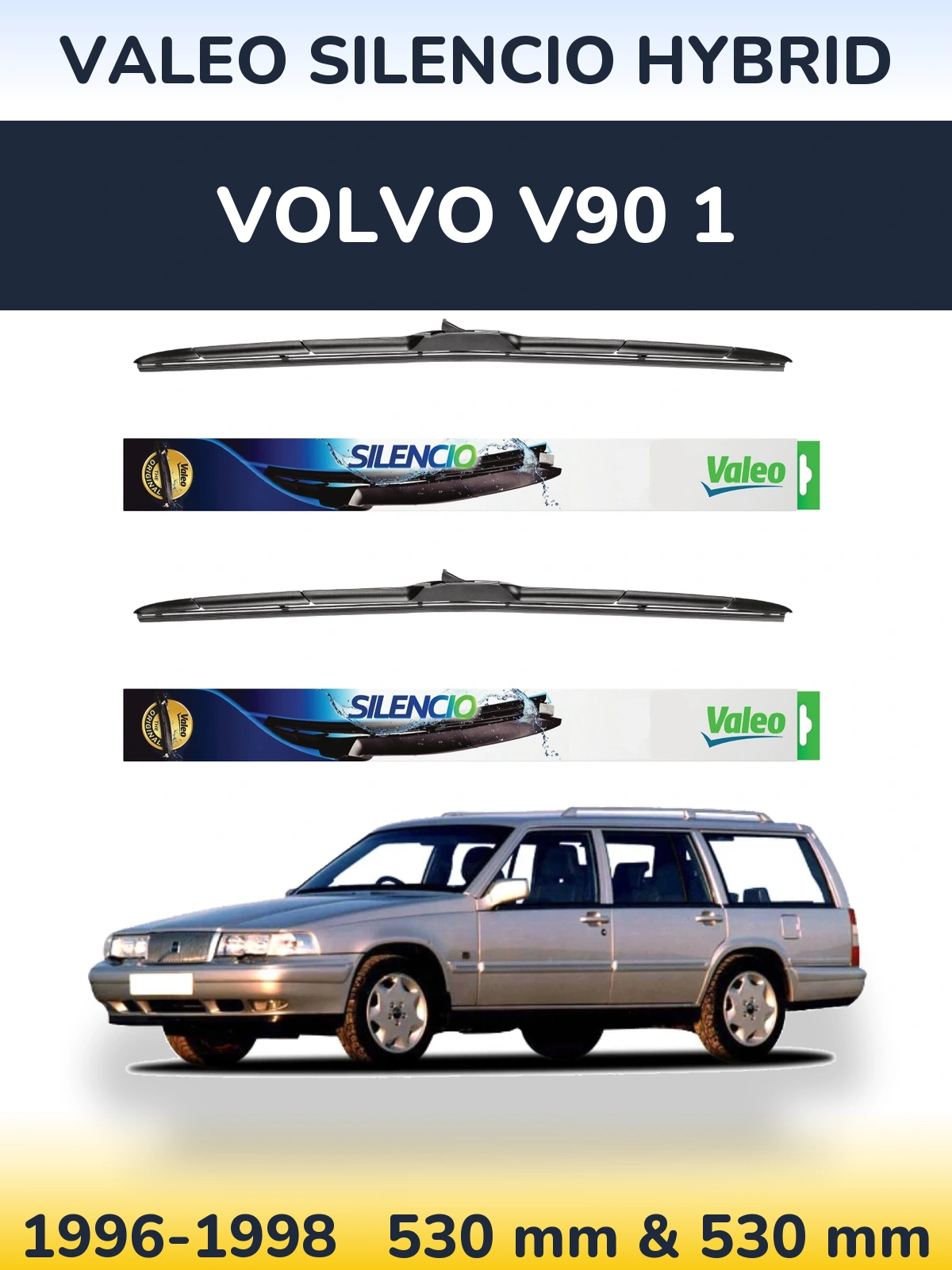 Комплект передних дворников Valeo Silencio Hybrid 530 & 530 мм для Volvo V90 1 1996-1998