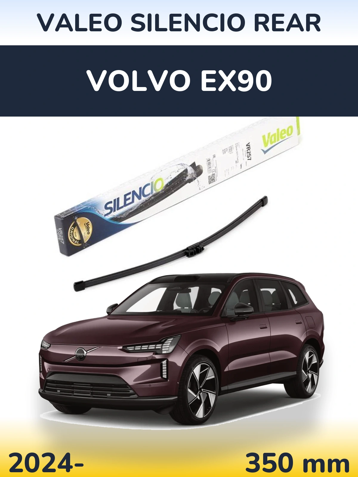 Rear wiper blade Valeo Silencio Rear 350 mm for Volvo EX90 2024-2026