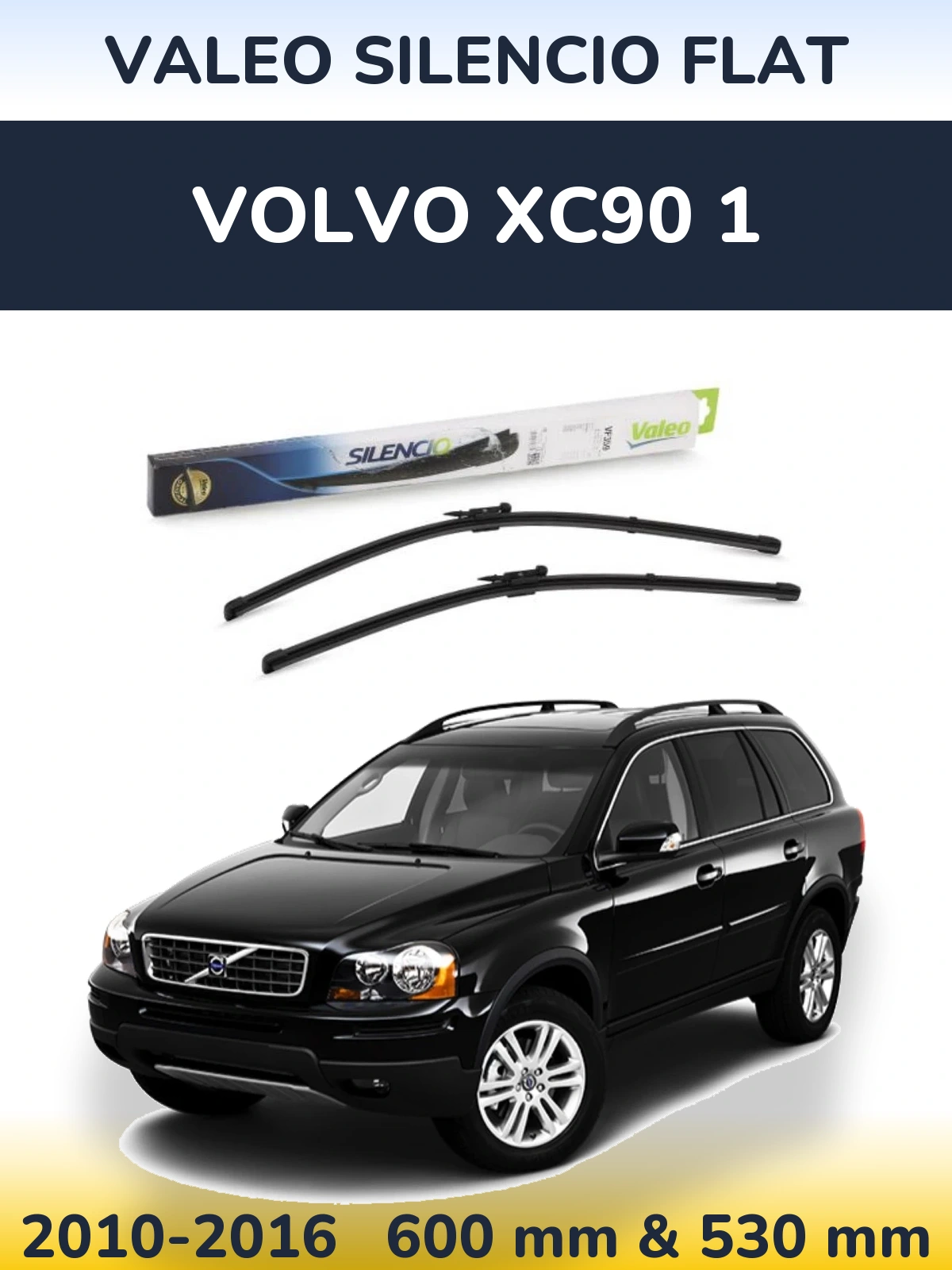 Komplet przednich wycieraczek Valeo Silencio Flat 600 & 550 mm do Volvo XC90 1 2010-2016