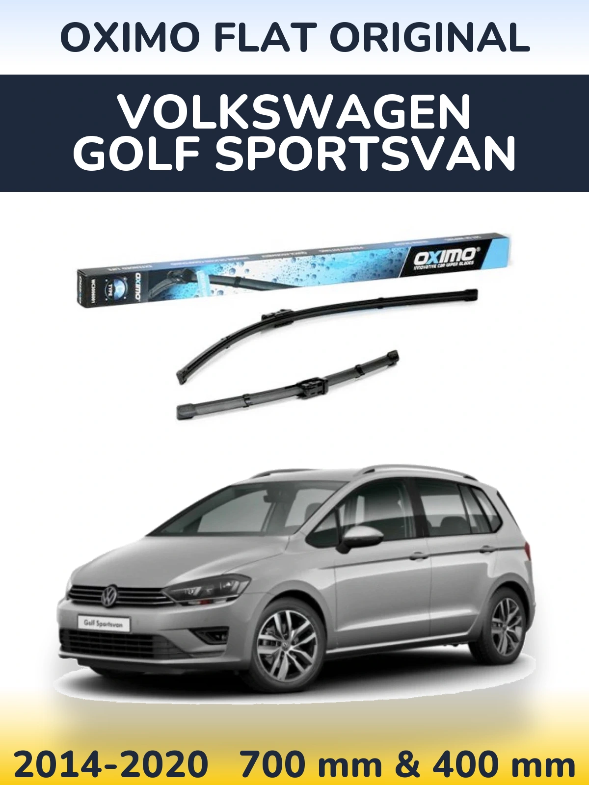 Комплект передних дворников Oximo Flat Original 700 & 400 мм для Volkswagen Golf Sportsvan 2014-2020