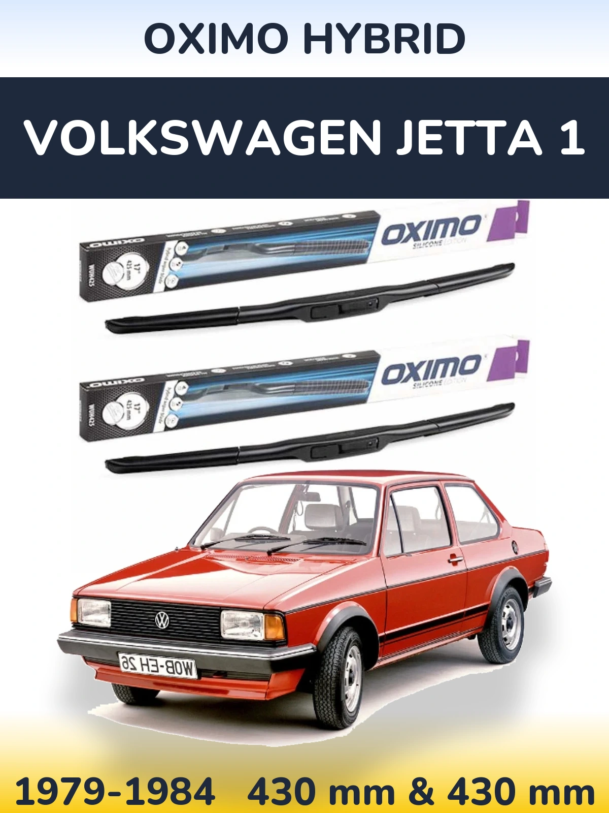 Комплект передних дворников Oximo Hybrid 430 & 430 мм для Volkswagen Jetta 1 1979-1984