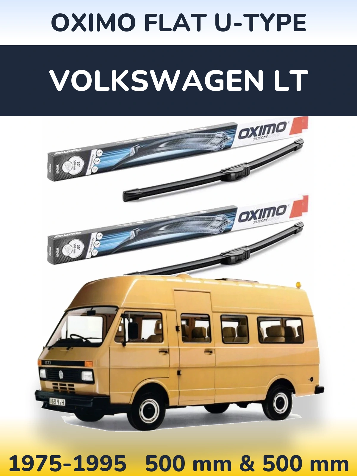Komplet przednich wycieraczek Oximo Flat U-type 500 & 500 mm do Volkswagen LT 1975-1995
