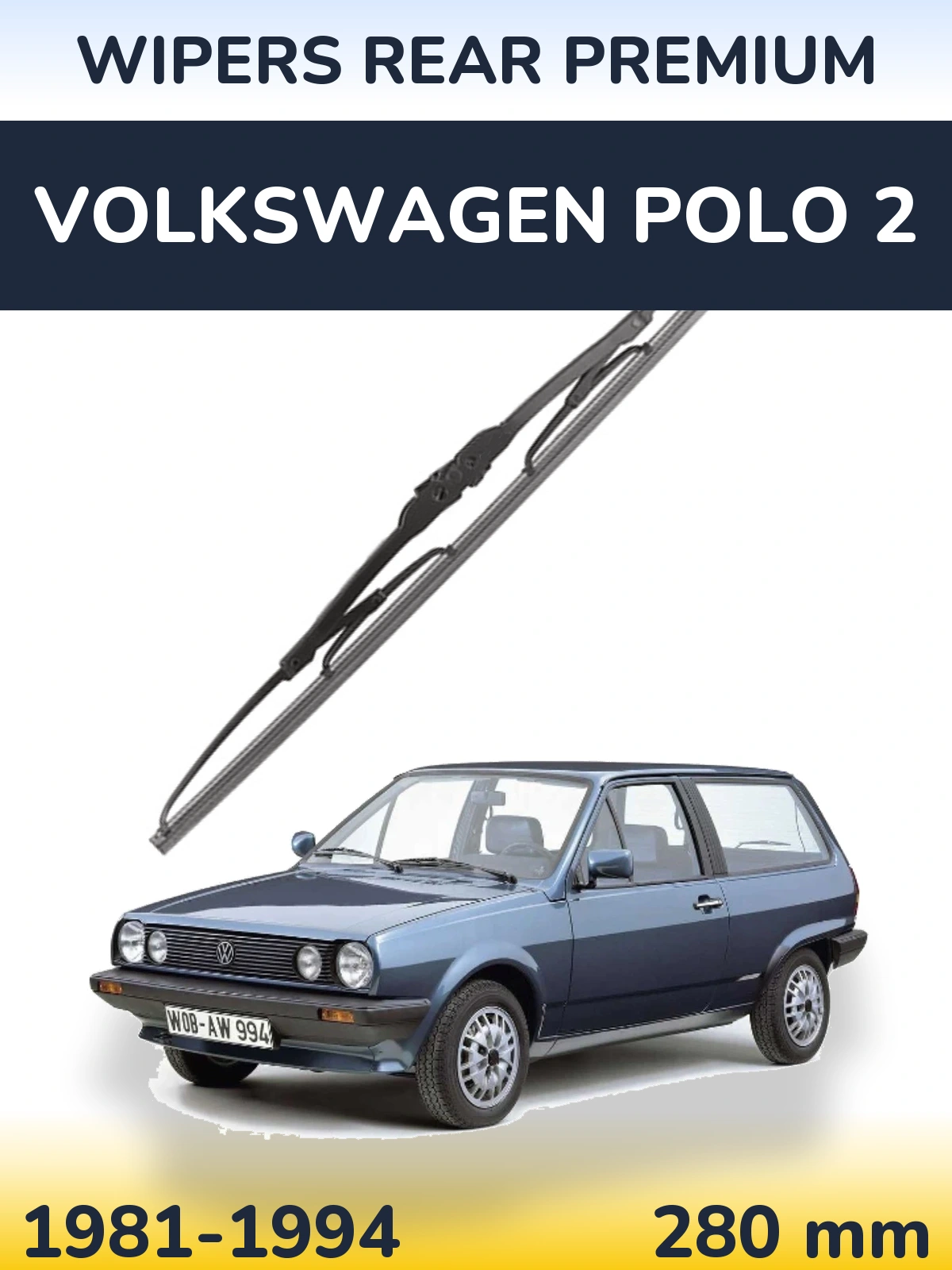 Задний дворник WIPERS REAR PREMIUM 280 мм для Volkswagen Polo 2 1981-1994
