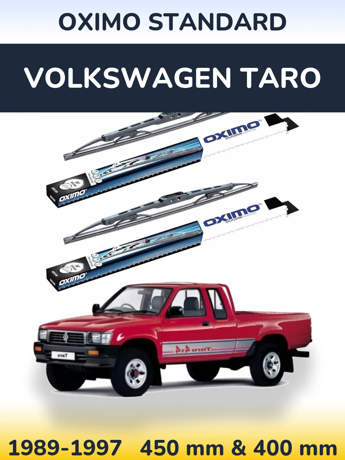 Комплект передних дворников Oximo Standard 450 & 400 мм для Volkswagen Taro 1989-1997