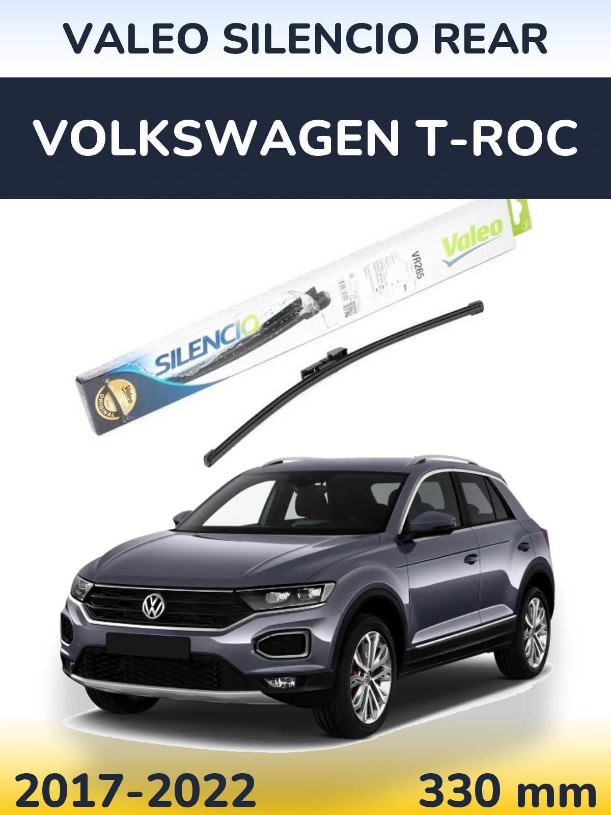 Rear wiper blade Valeo Silencio Rear 335 mm for Volkswagen T-Roc 2017-2022