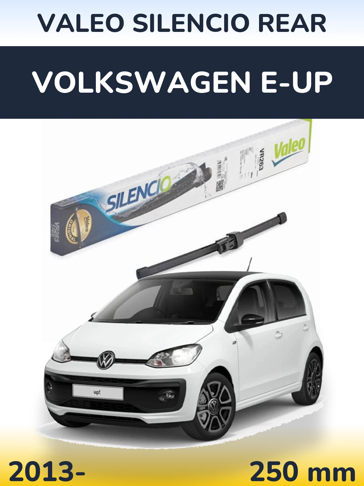 Rear wiper blade Valeo Silencio Rear 250 mm for Volkswagen e-Up 2013-2026