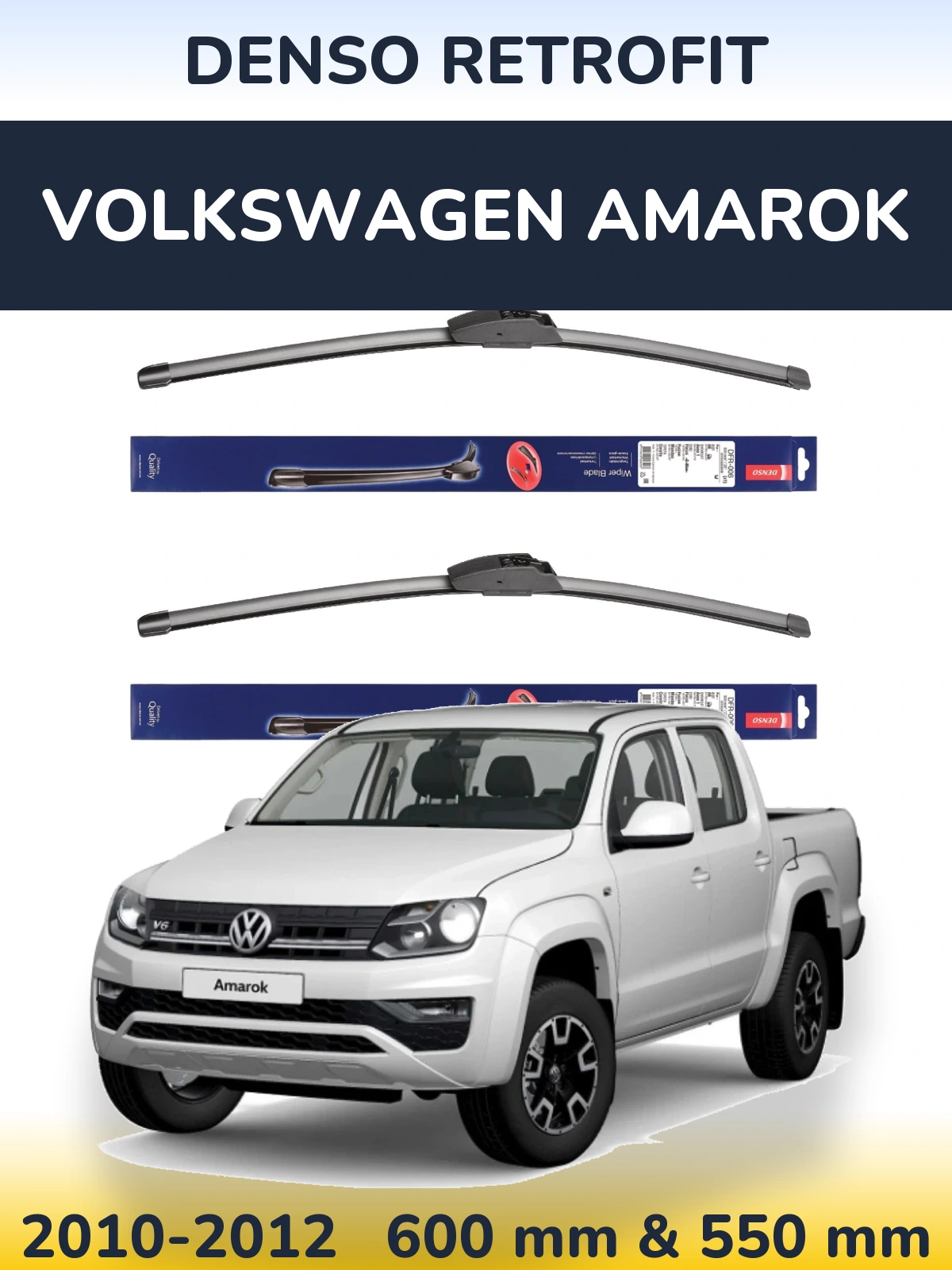 Комплект передних дворников Denso Retrofit 600 & 550 мм для Volkswagen Amarok 2010-2012
