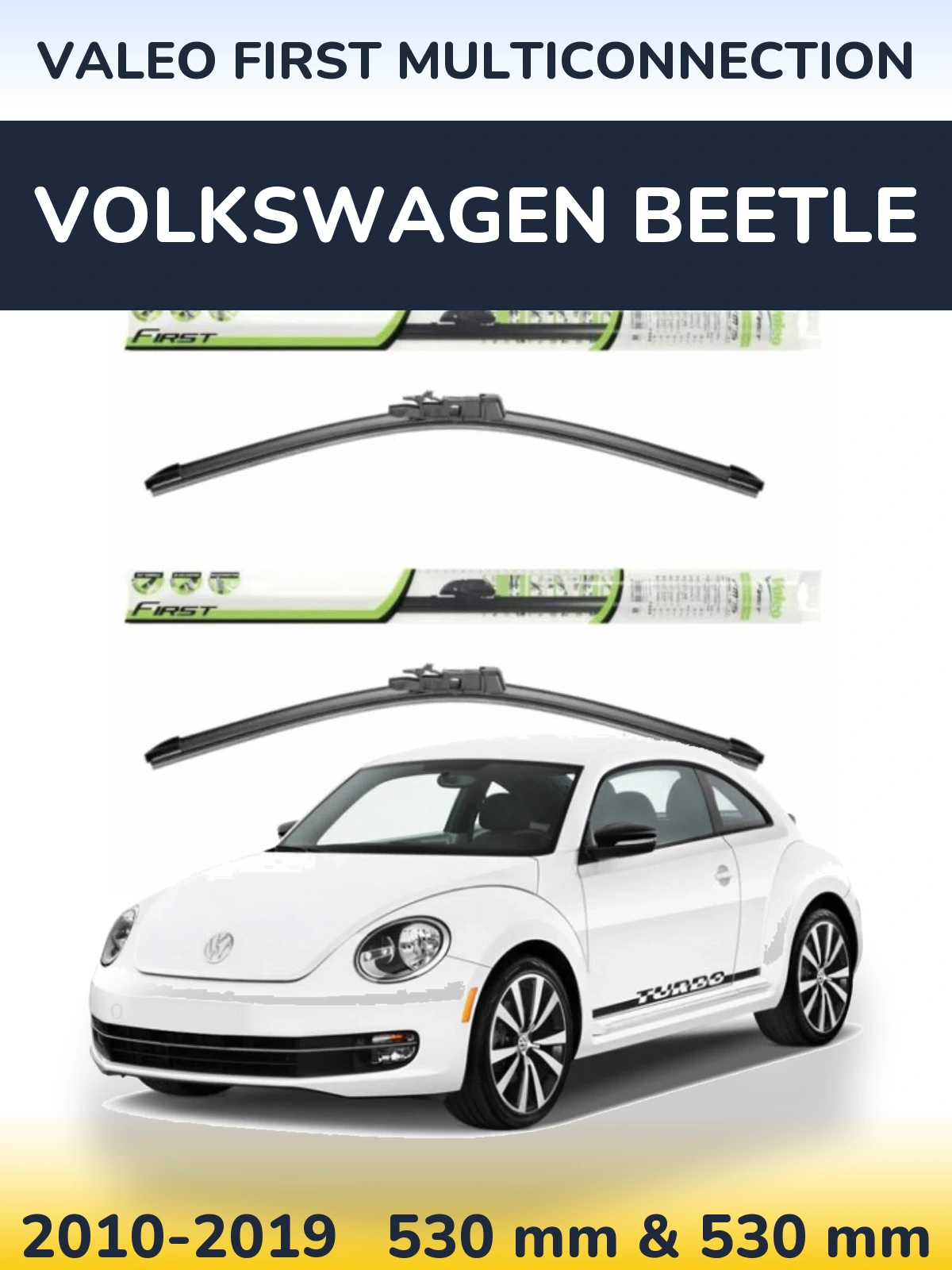 Komplet przednich wycieraczek Valeo First MultiConnection 530 & 530 mm do Volkswagen Beetle 2010-2019