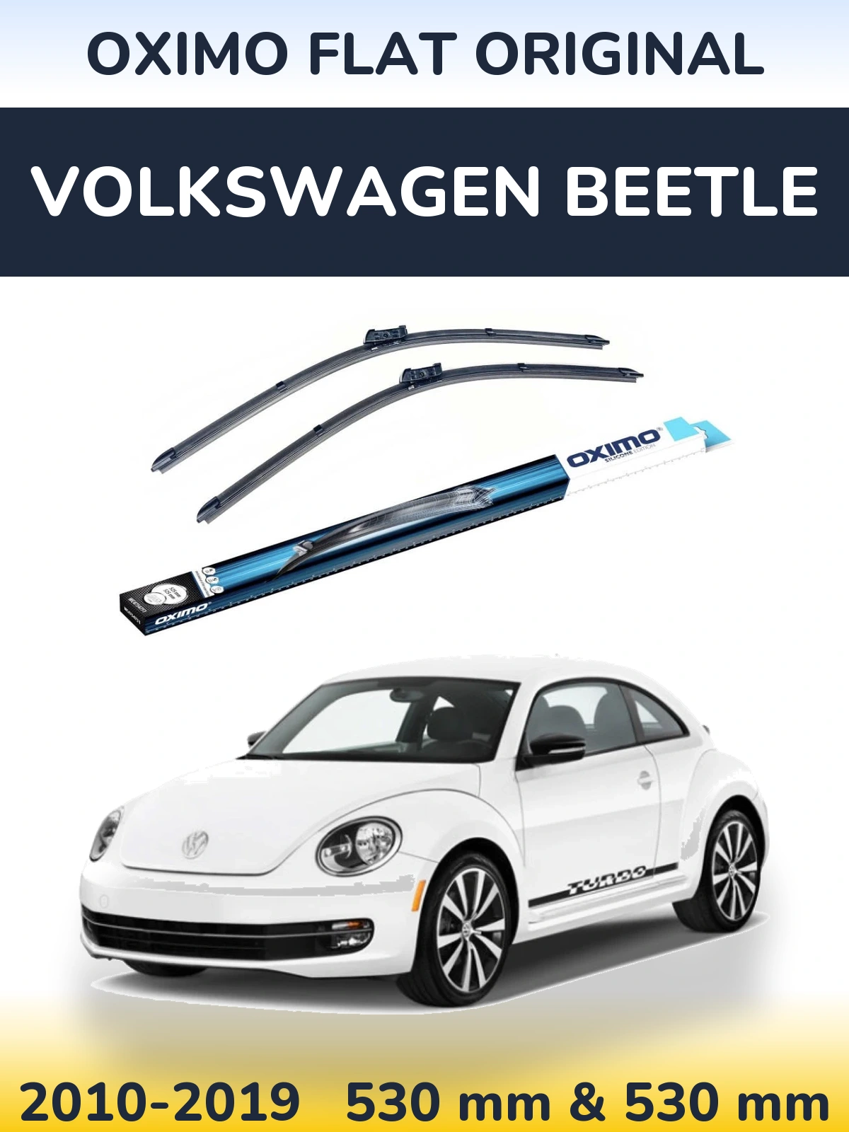 Komplet przednich wycieraczek Oximo Flat Original 530 & 530 mm do Volkswagen Beetle 2010-2019