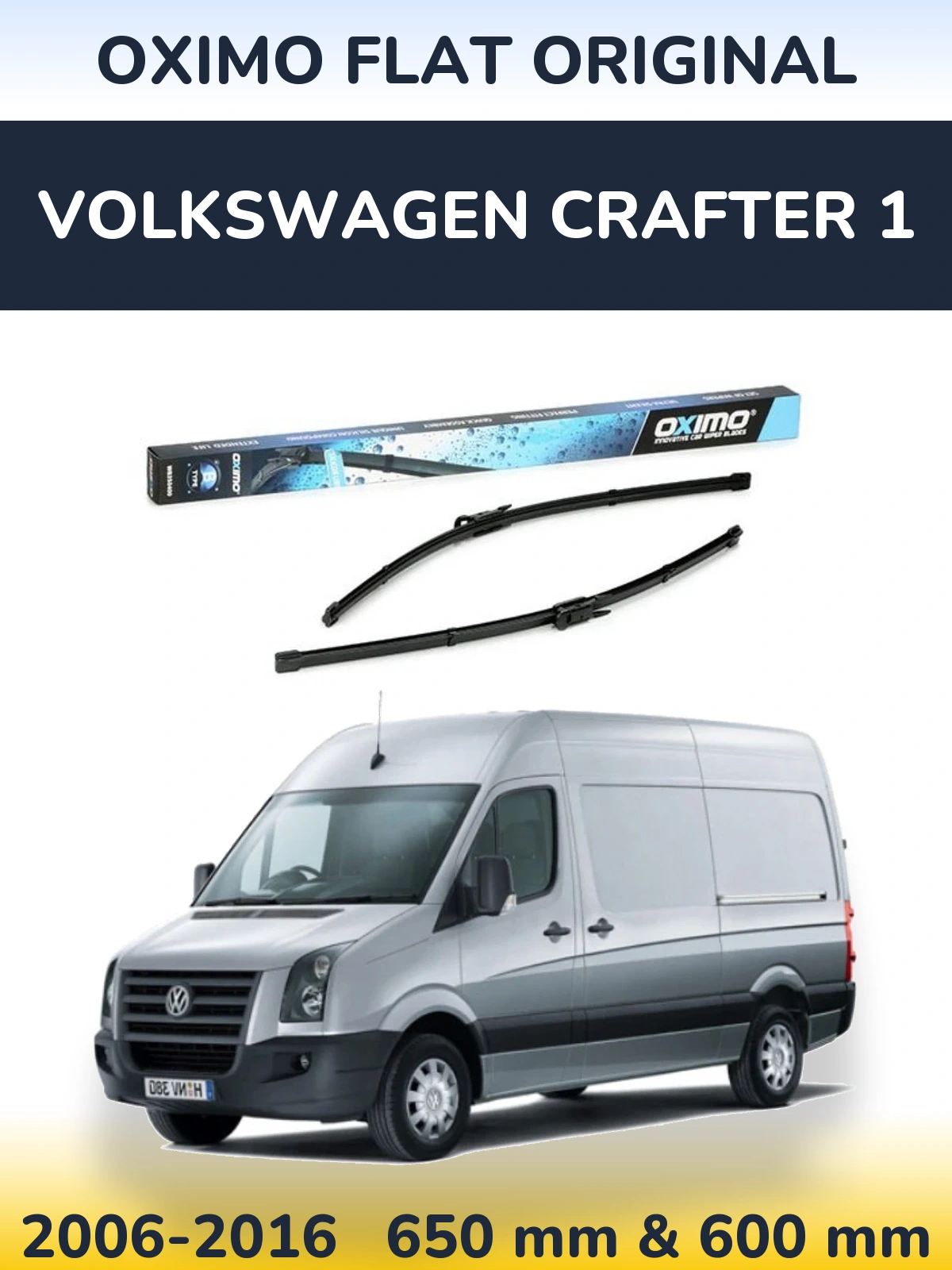Komplet przednich wycieraczek Oximo Flat Original 650 & 600 mm do Volkswagen Crafter 1 2006-2016