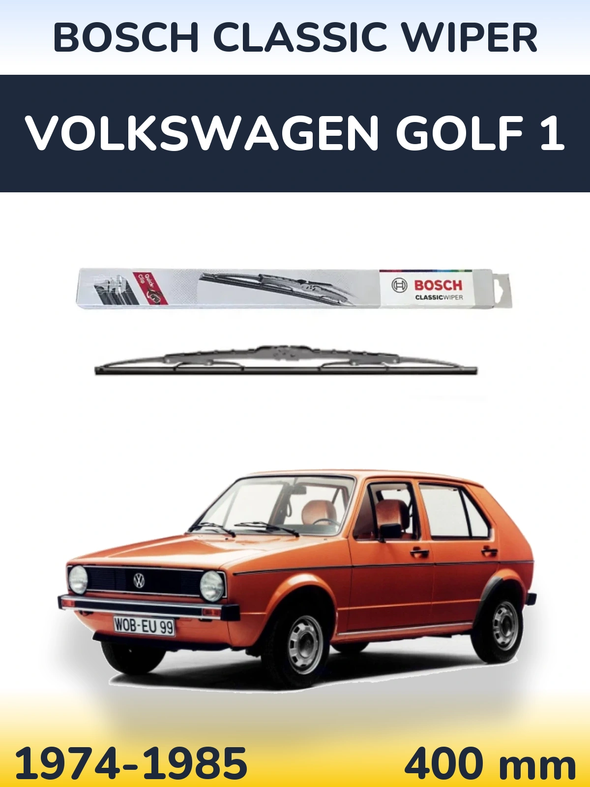 Задний дворник BOSCH Classic Wiper 400 мм для Volkswagen Golf 1 1974-1985