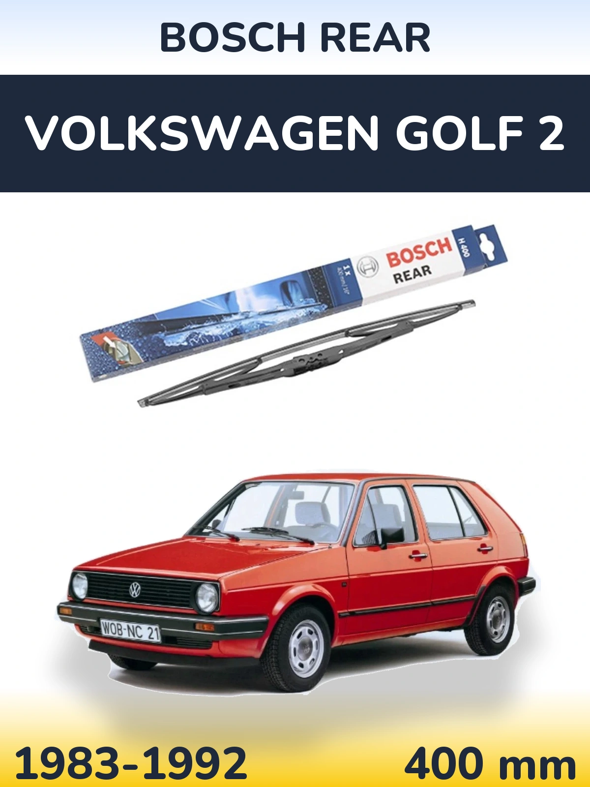 Задний дворник BOSCH Rear 400 мм для Volkswagen Golf 2 1983-1992