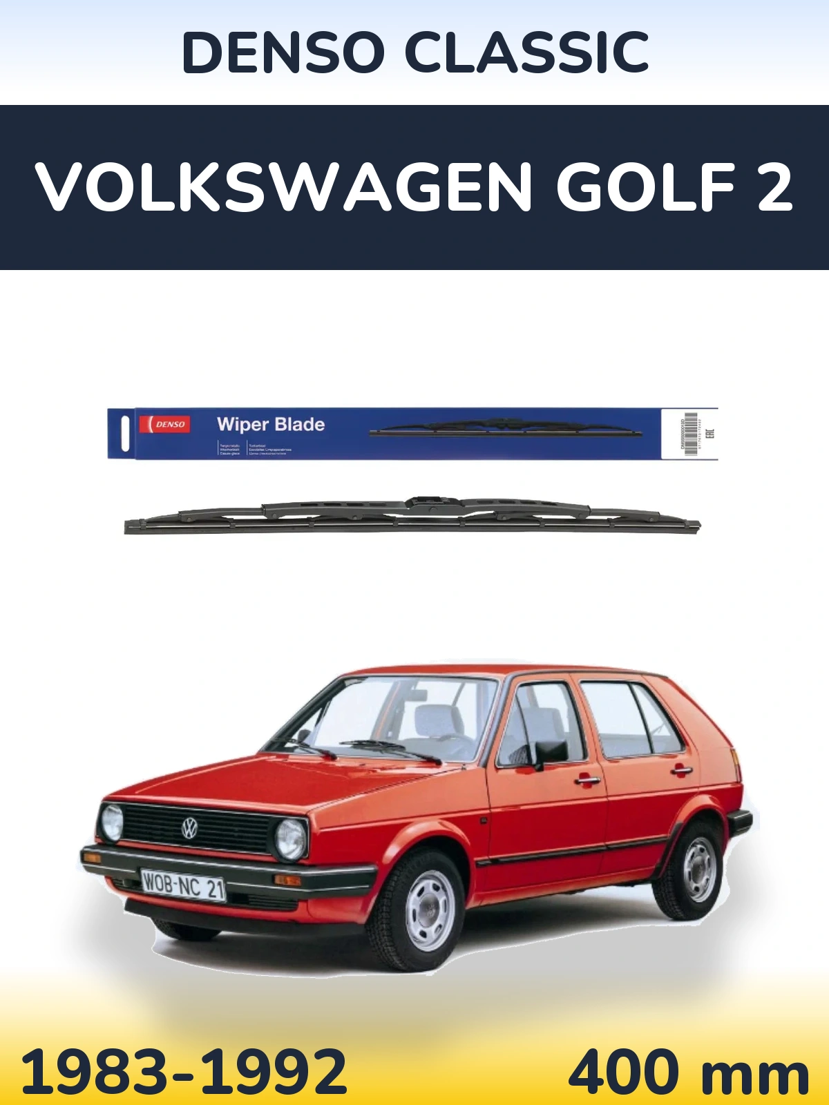 Tylna wycieraczka Denso Classic 400 mm do Volkswagen Golf 2 1983-1992
