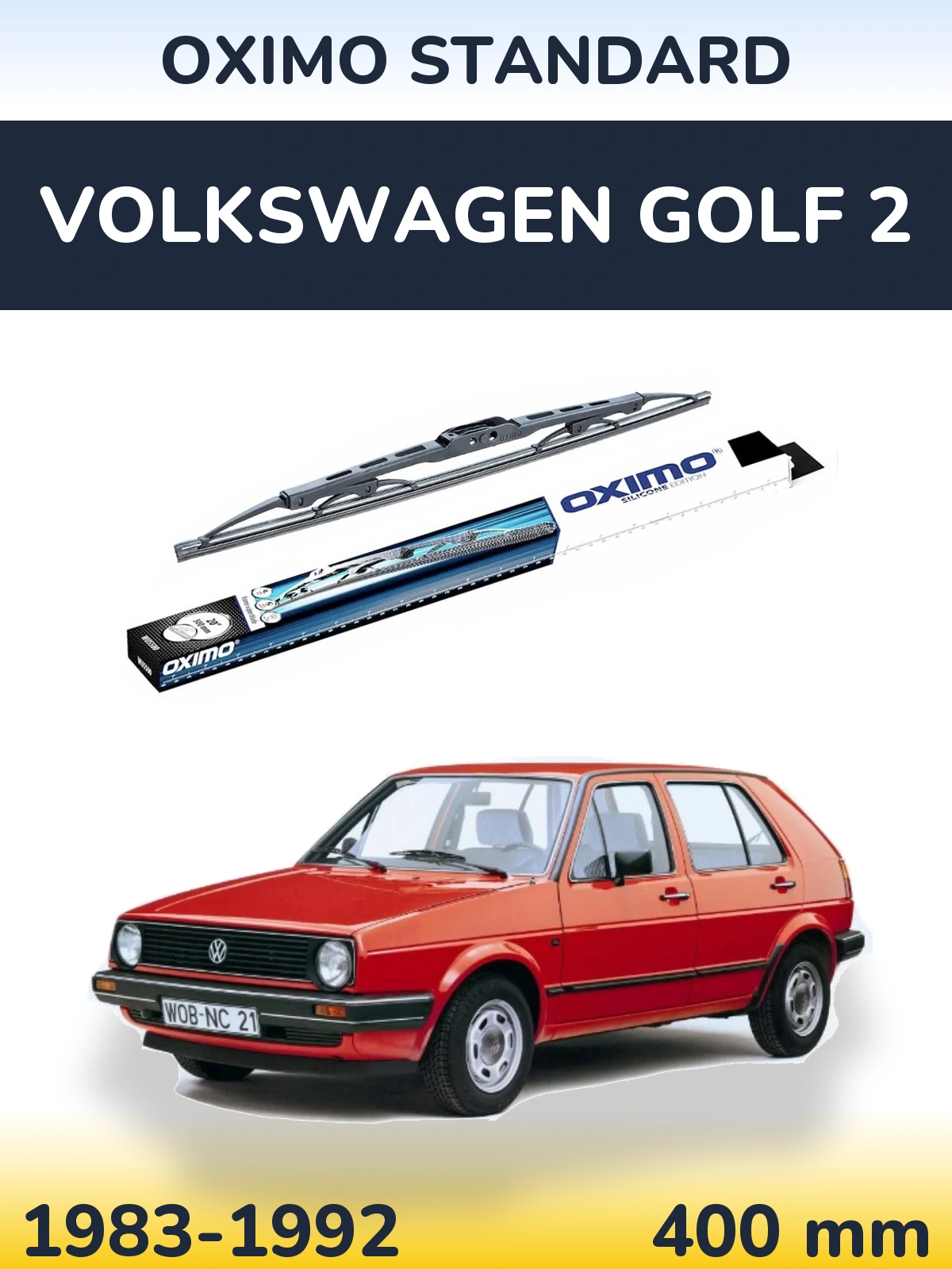 Tylna wycieraczka Oximo Standard 400 mm do Volkswagen Golf 2 1983-1992