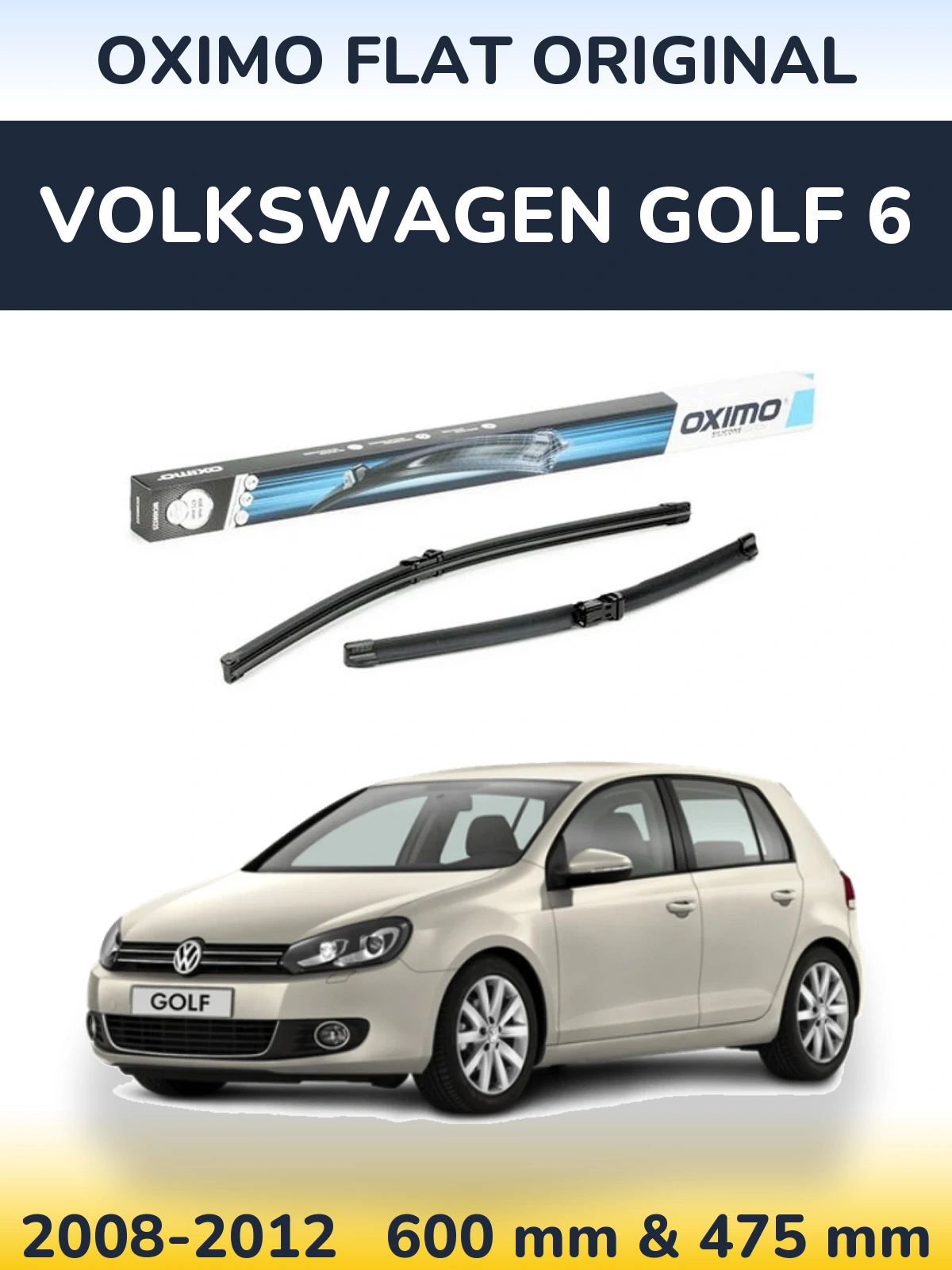 Komplet przednich wycieraczek Oximo Flat Original 600 & 475 mm do Volkswagen Golf 6 2008-2012
