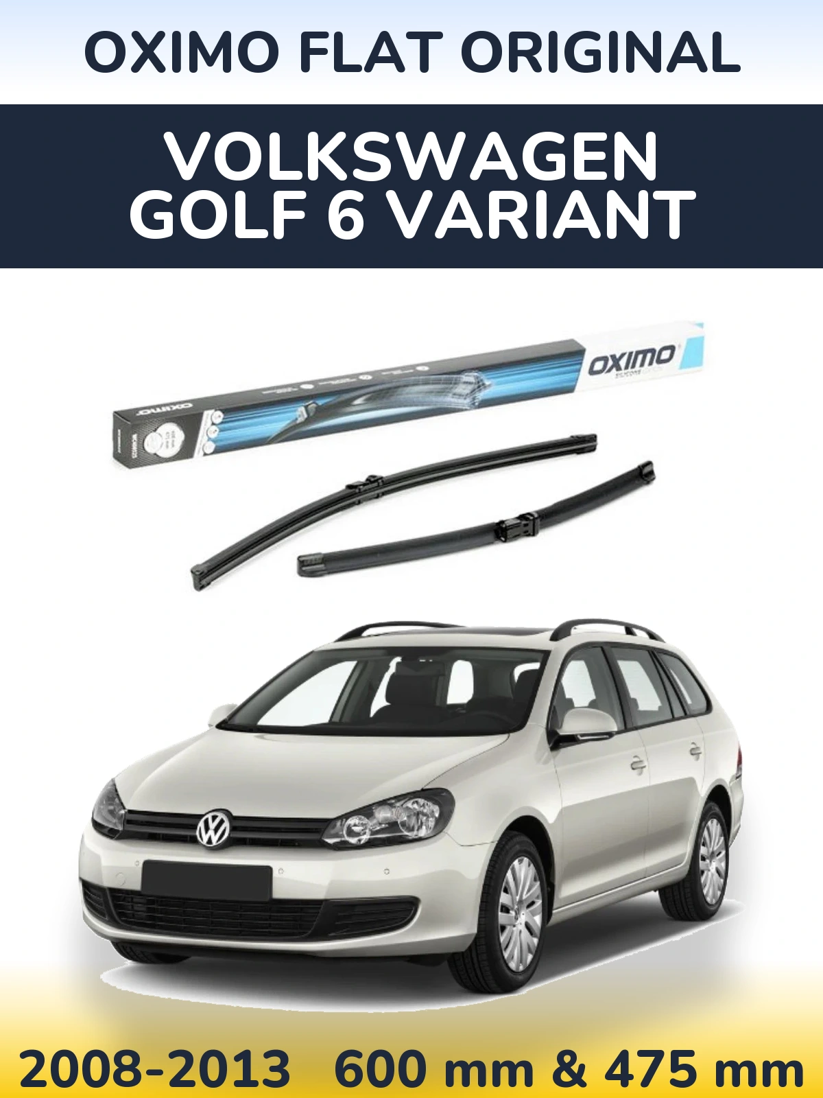 Komplet przednich wycieraczek Oximo Flat Original 600 & 475 mm do Volkswagen Golf 6 Variant 2008-2013