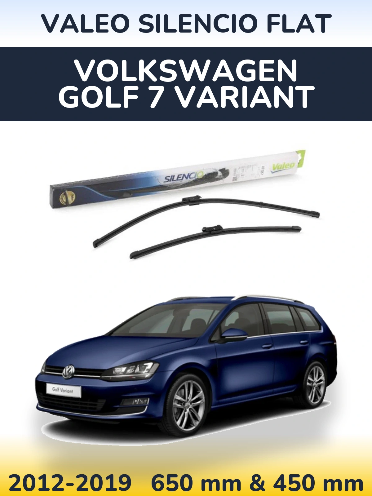 Komplet przednich wycieraczek Valeo Silencio Flat 650 & 450 mm do Volkswagen Golf 7 Variant 2012-2019