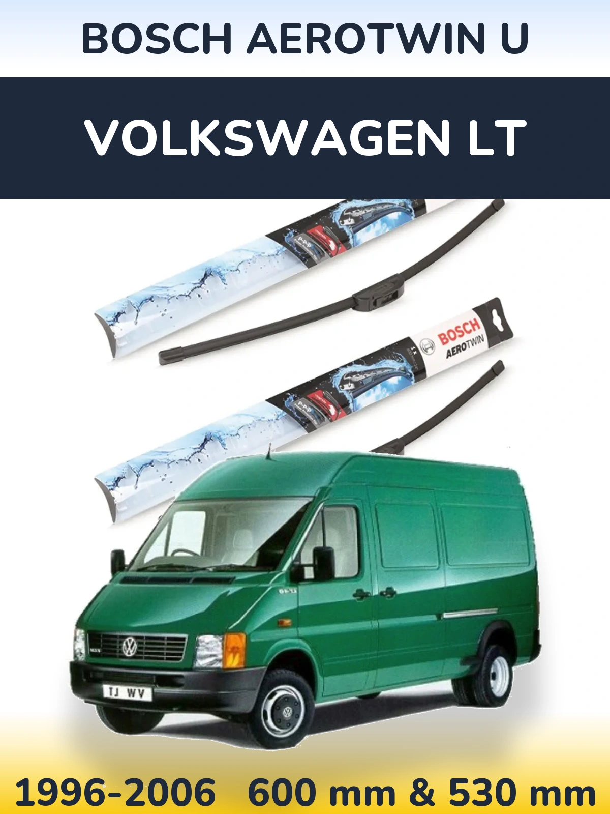 Комплект передних дворников BOSCH AeroTwin U 600 & 530 мм для Volkswagen LT 1996-2006