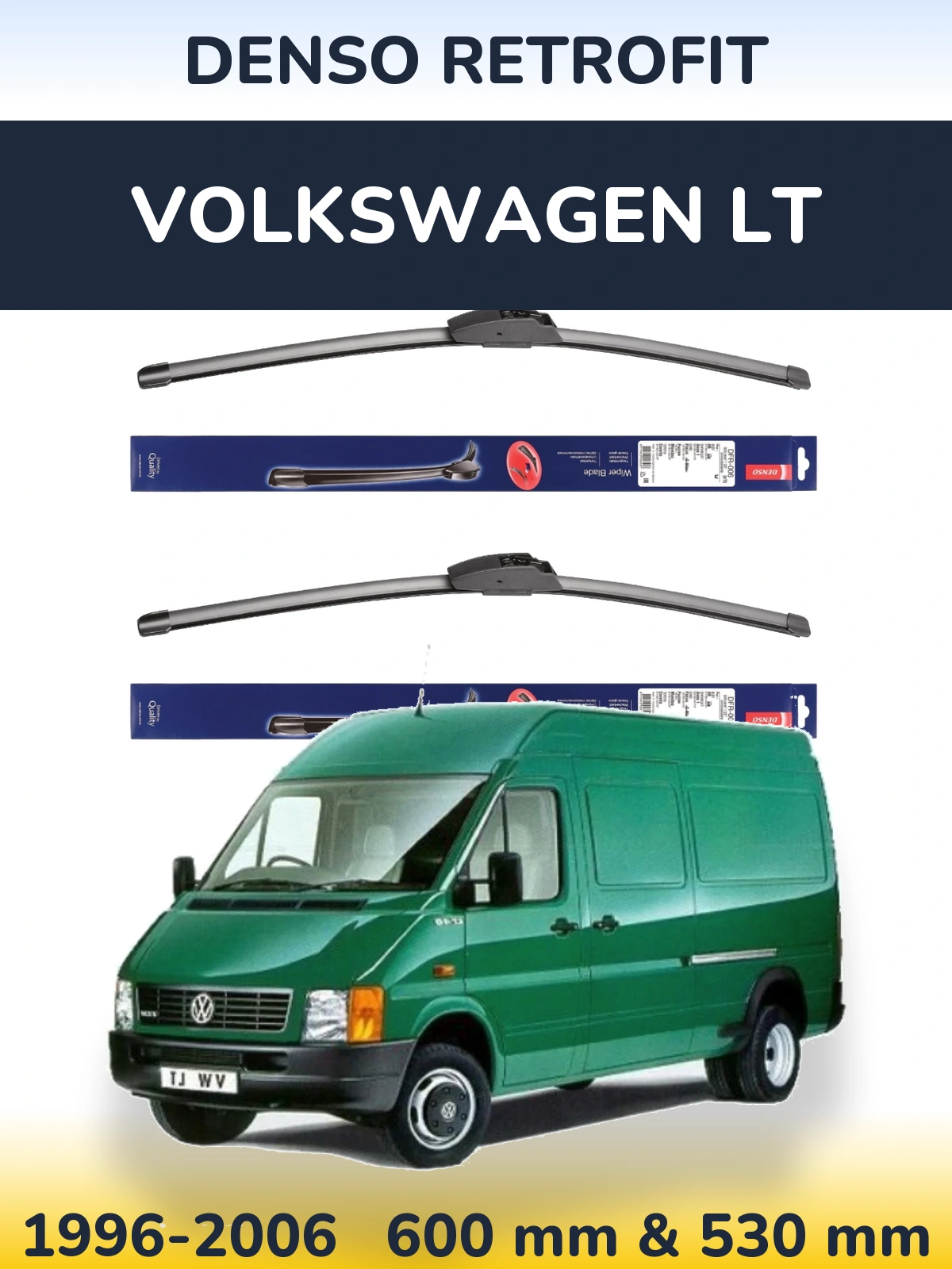 Комплект передних дворников Denso Retrofit 600 & 530 мм для Volkswagen LT 1996-2006