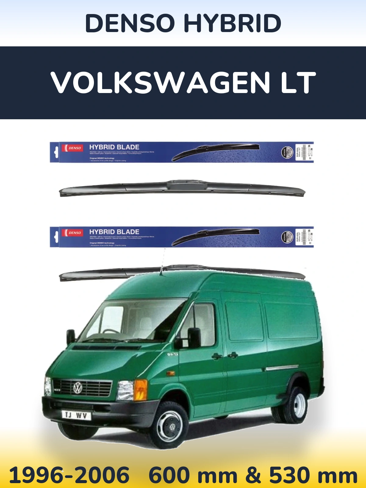 Komplet przednich wycieraczek Denso Hybrid 600 & 530 mm do Volkswagen LT 1996-2006