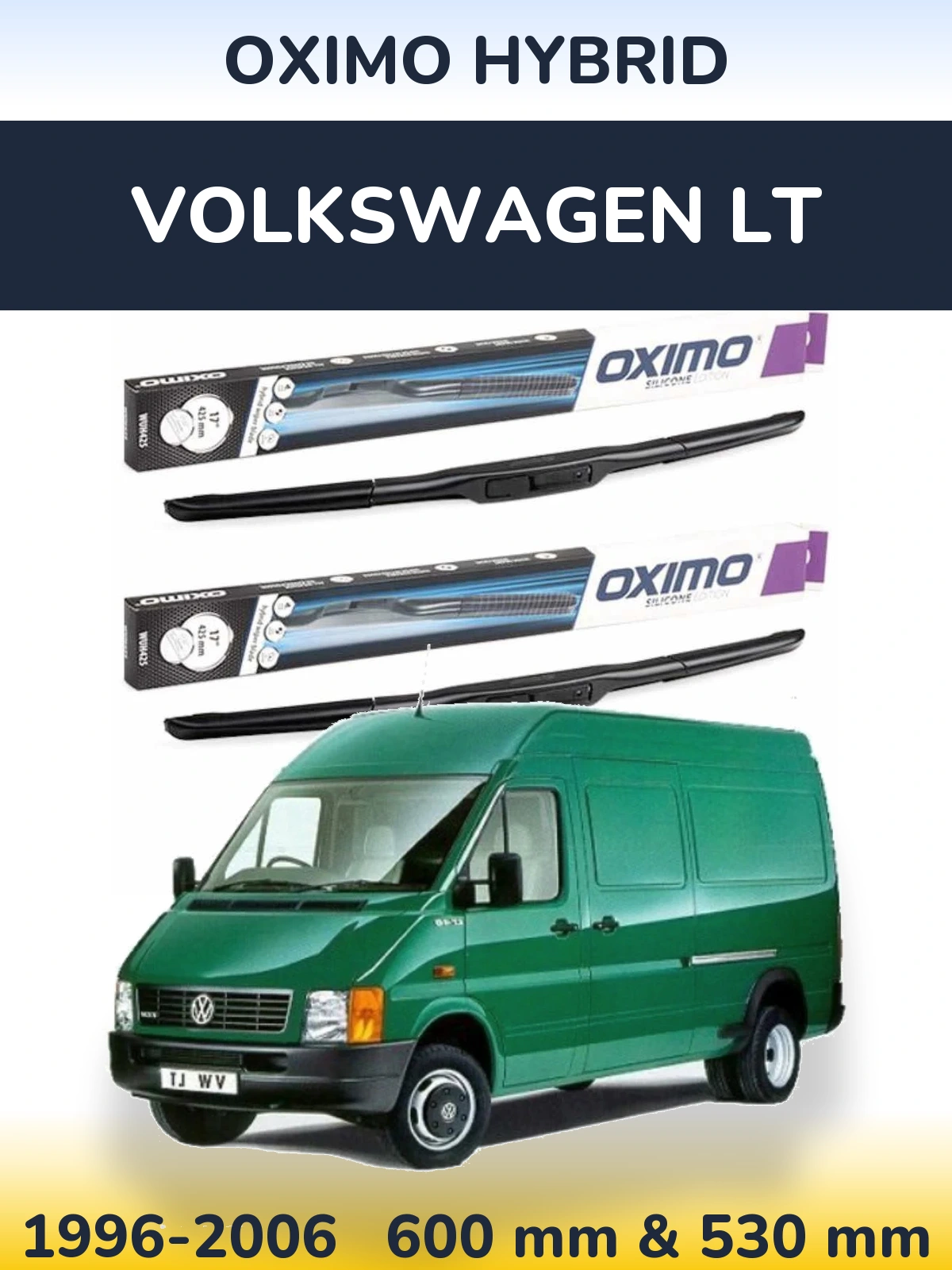 Комплект передних дворников Oximo Hybrid 600 & 530 мм для Volkswagen LT 1996-2006