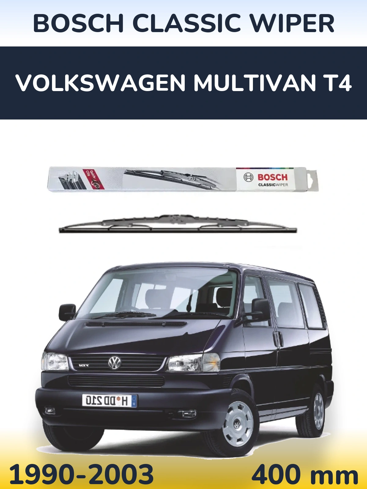 Задний дворник BOSCH Classic Wiper 400 мм для Volkswagen Multivan T4 1990-2003