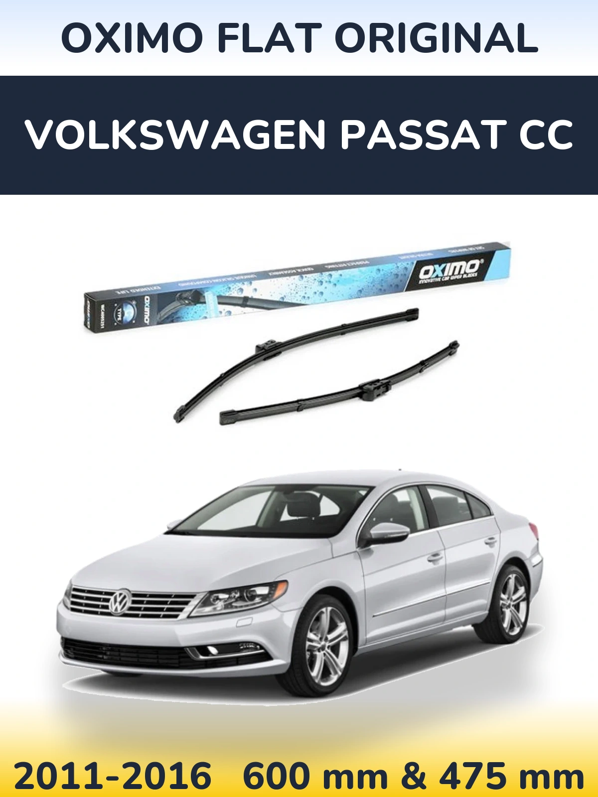 Komplet przednich wycieraczek Oximo Flat Original 600 & 475 mm do Volkswagen Passat CC 2011-2016