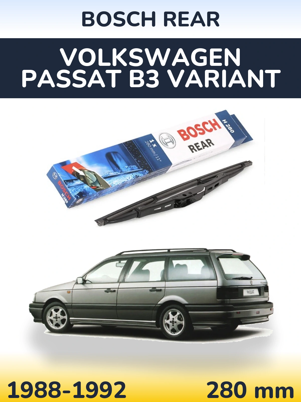 Задний дворник BOSCH Rear 280 мм для Volkswagen Passat B3 Variant 1988-1992
