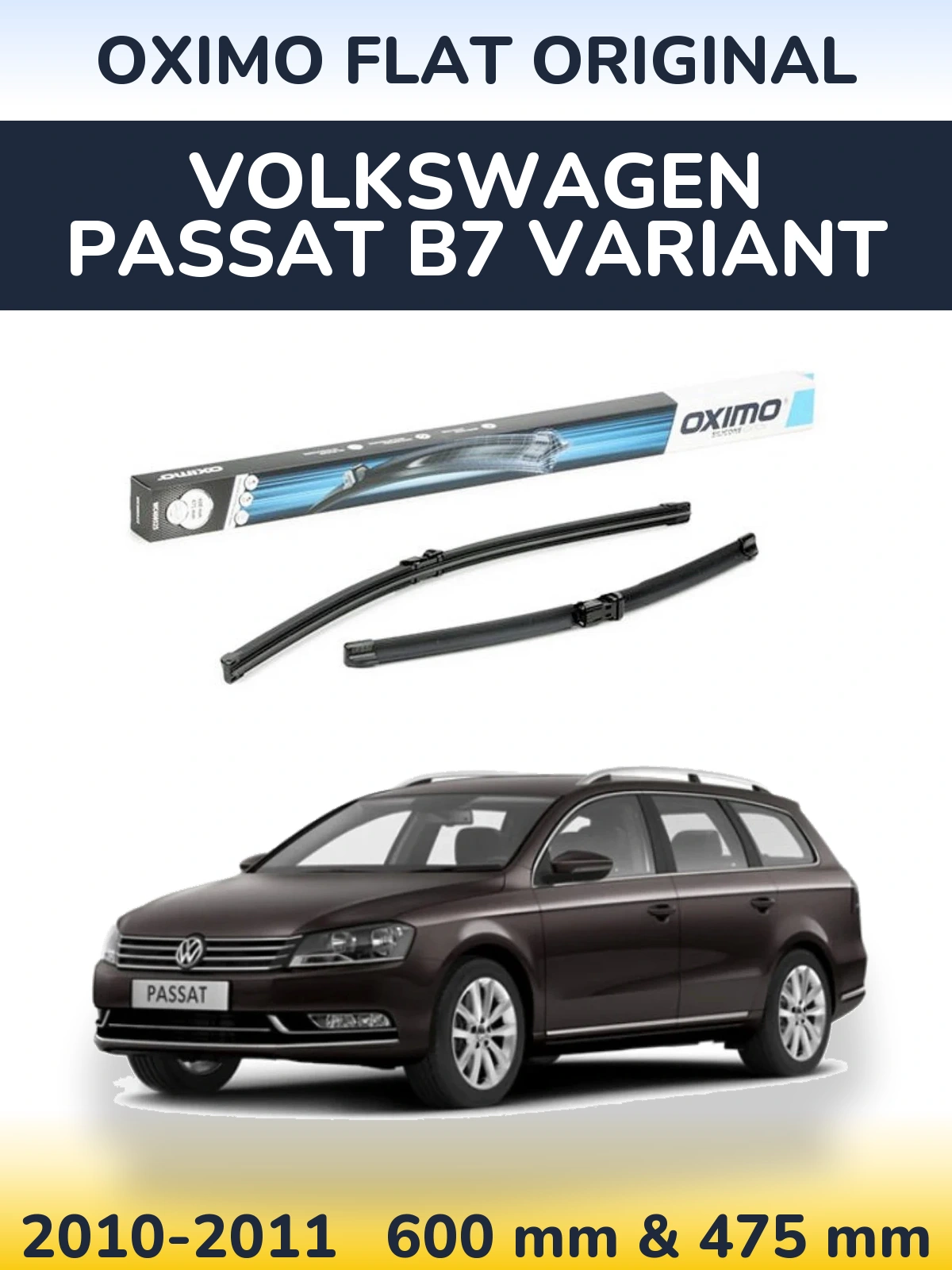 Komplet przednich wycieraczek Oximo Flat Original 600 & 475 mm do Volkswagen Passat B7 Variant 2010-2011