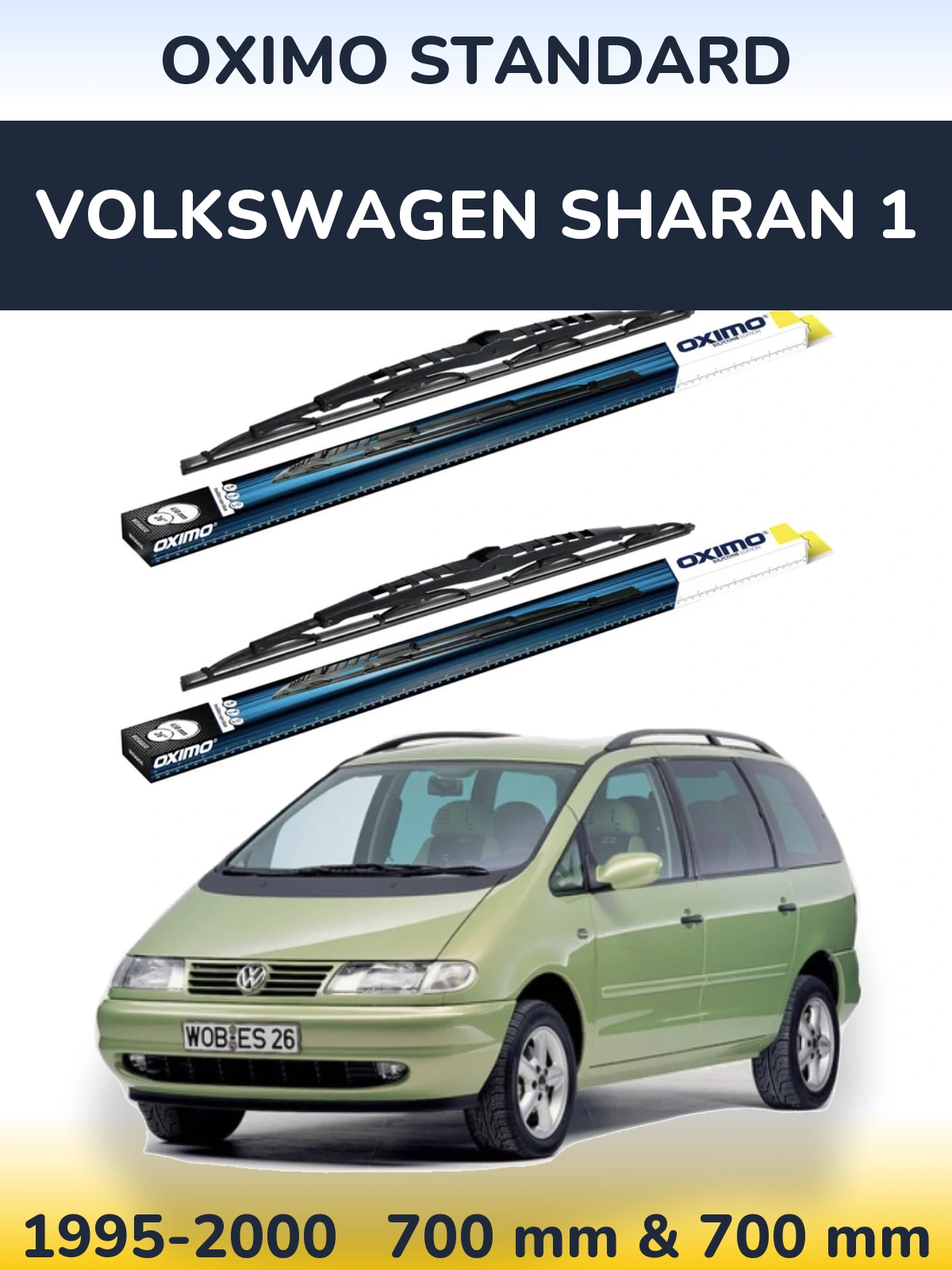 Komplet przednich wycieraczek Oximo Standard 700 & 700 mm do Volkswagen Sharan 1 1995-2000