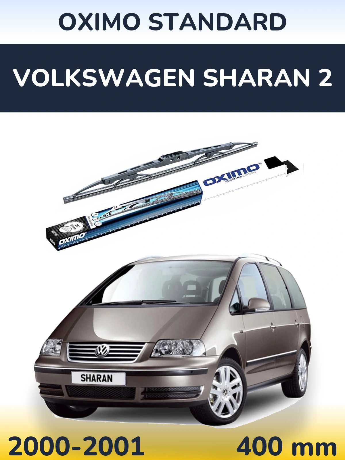 Tylna wycieraczka Oximo Standard 400 mm do Volkswagen Sharan 2 2000-2001