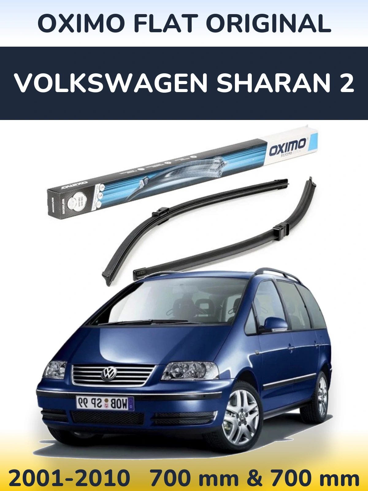 Komplet przednich wycieraczek Oximo Flat Original 700 & 700 mm do Volkswagen Sharan 2 2001-2010