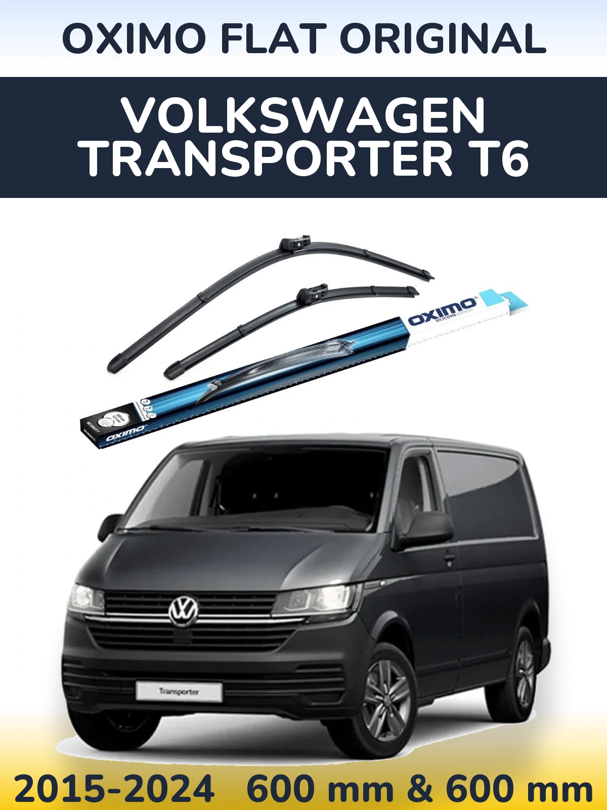 Komplet przednich wycieraczek Oximo Flat Original 600 & 600 mm do Volkswagen Transporter T6 2015-2024