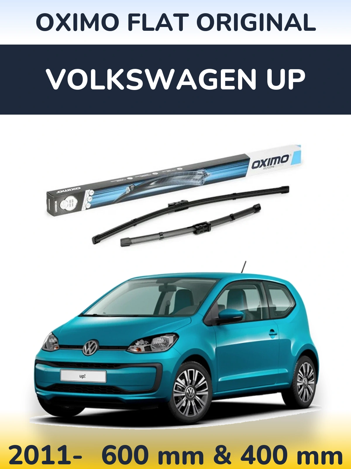 Komplet przednich wycieraczek Oximo Flat Original 600 & 400 mm do Volkswagen Up 2011-2026