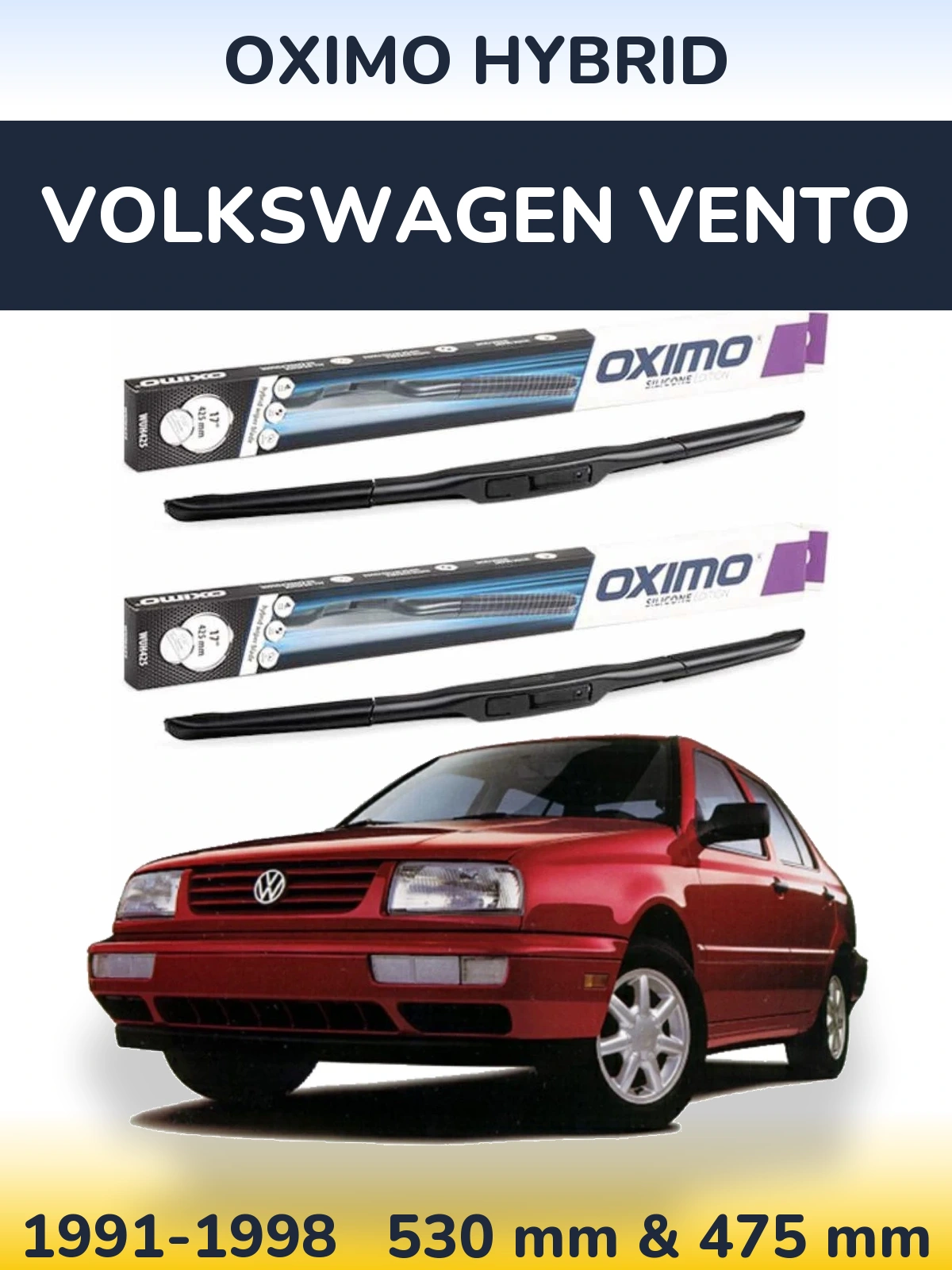 Komplet przednich wycieraczek Oximo Hybrid 530 & 475 mm do Volkswagen Vento 1991-1998