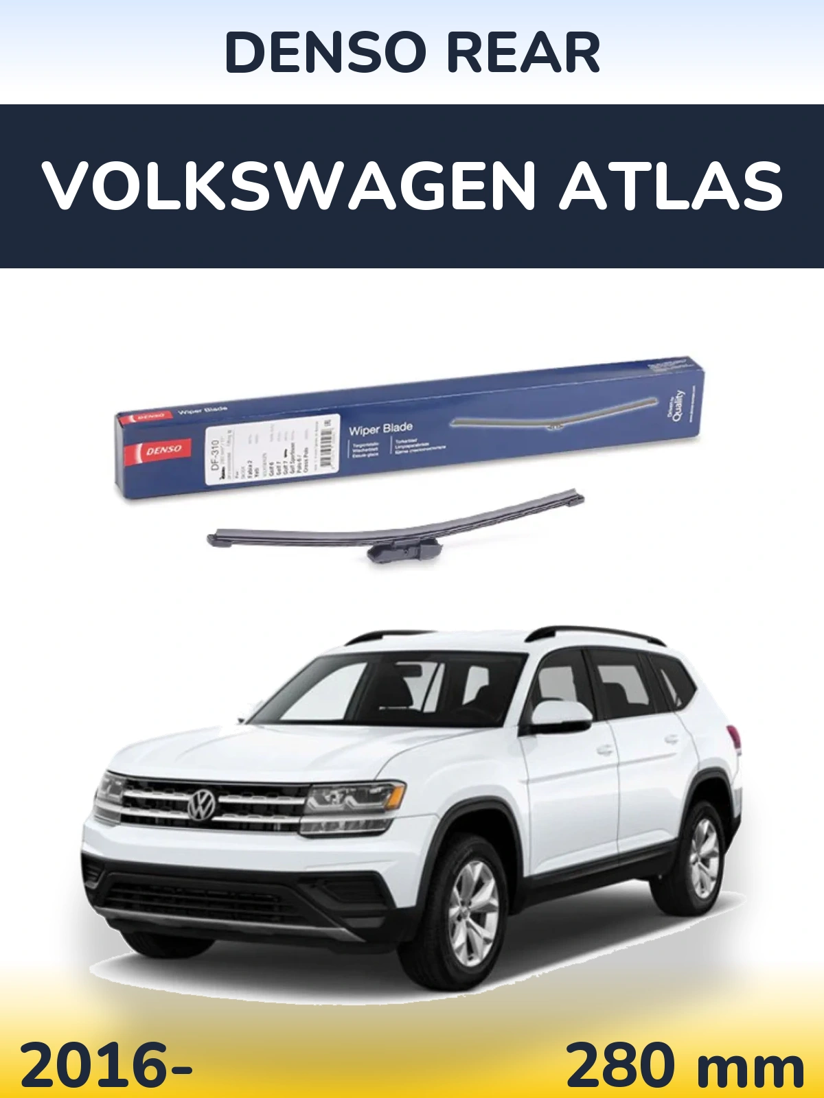 Rear wiper blade Denso Rear 280 mm for Volkswagen Atlas 2016-2026