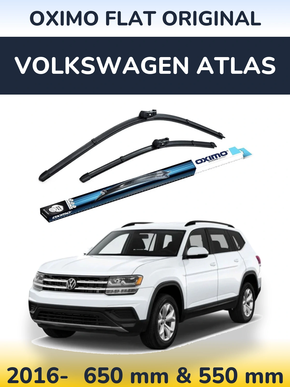 Komplet przednich wycieraczek Oximo Flat Original 650 & 550 mm do Volkswagen Atlas 2016-2026