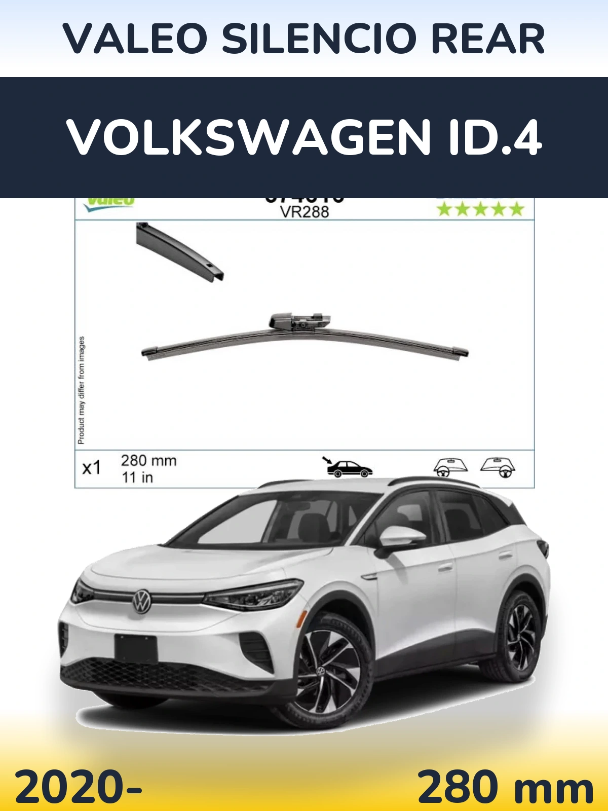 Задний дворник Valeo Silencio Rear 280 мм для Volkswagen ID.4 2020-2026