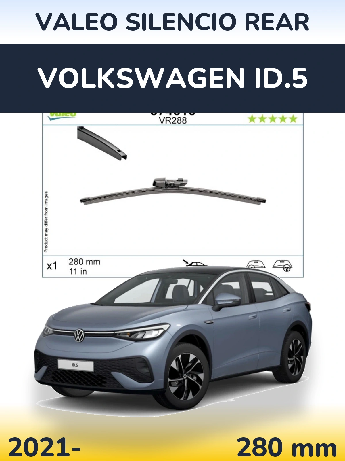 Задний дворник Valeo Silencio Rear 280 мм для Volkswagen ID.5 2021-2026