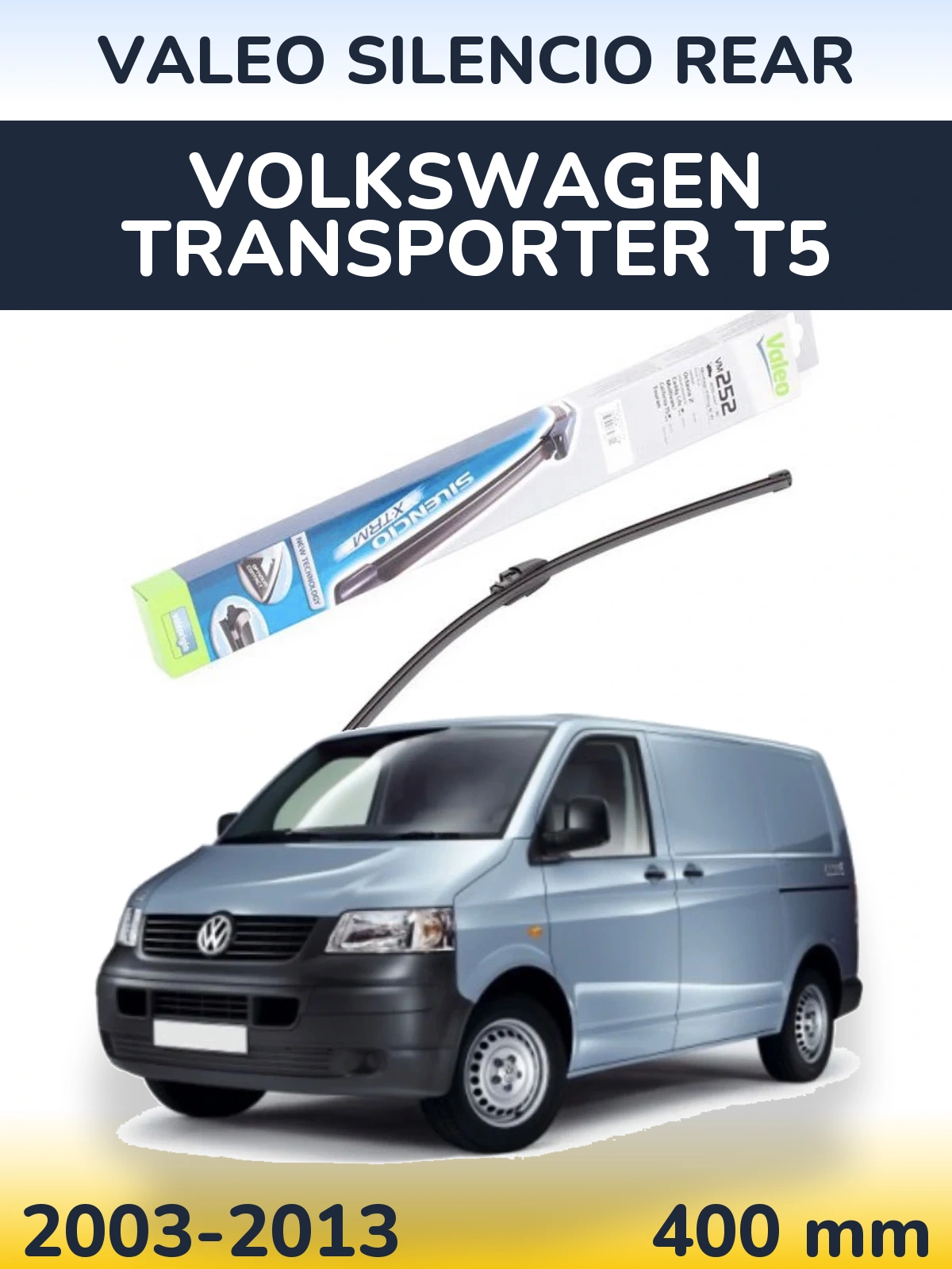 Rear wiper blade Valeo Silencio Rear 404 mm for Volkswagen Transporter T5 2003-2013