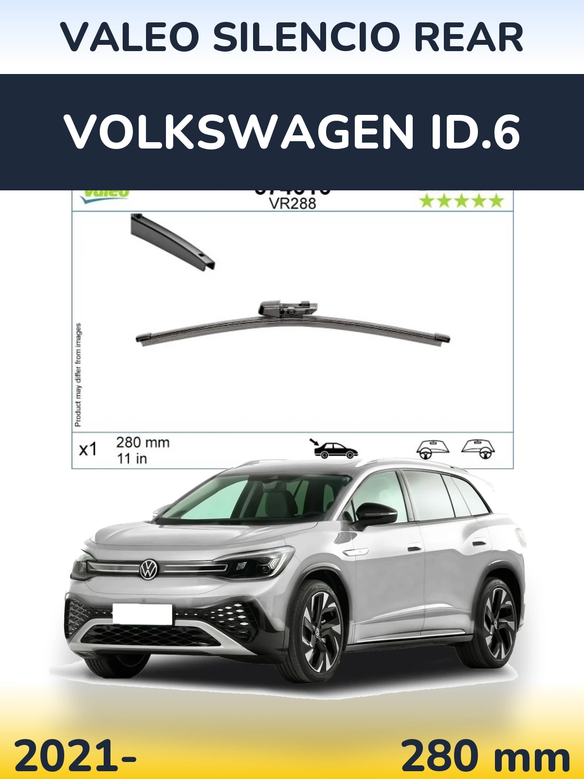 Задний дворник Valeo Silencio Rear 280 мм для Volkswagen ID.6 2021-2026
